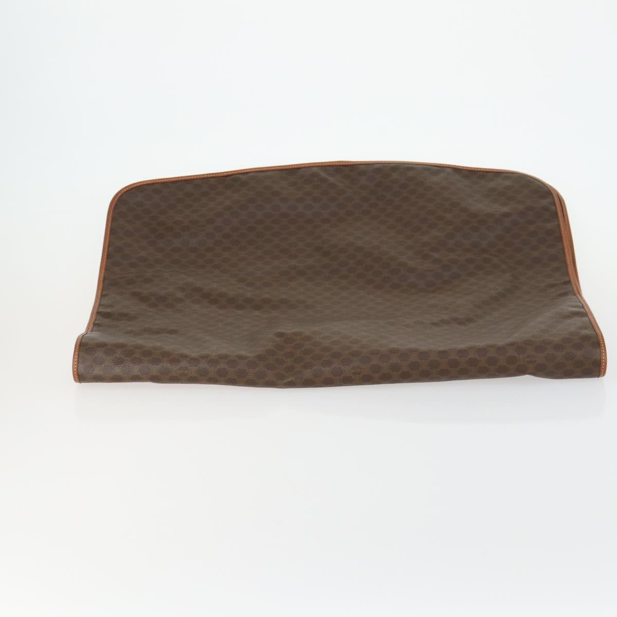 CELINE Macadam Canvas Garment Cover PVC Leather Brown Auth gh1467