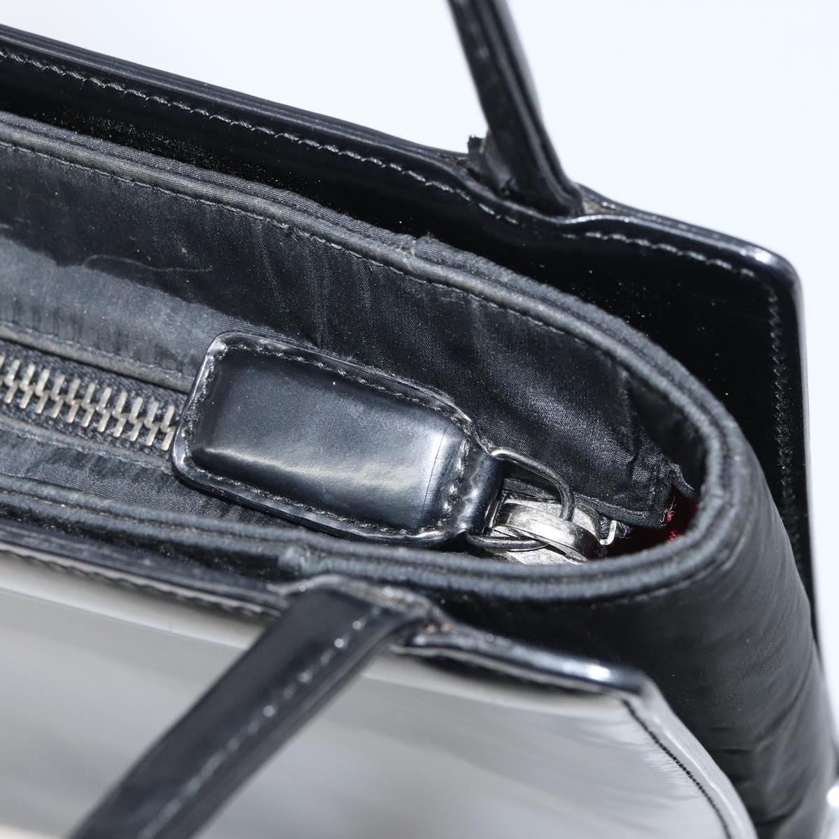 Christian Dior Hand Bag Leather Black Silver Auth gh1468
