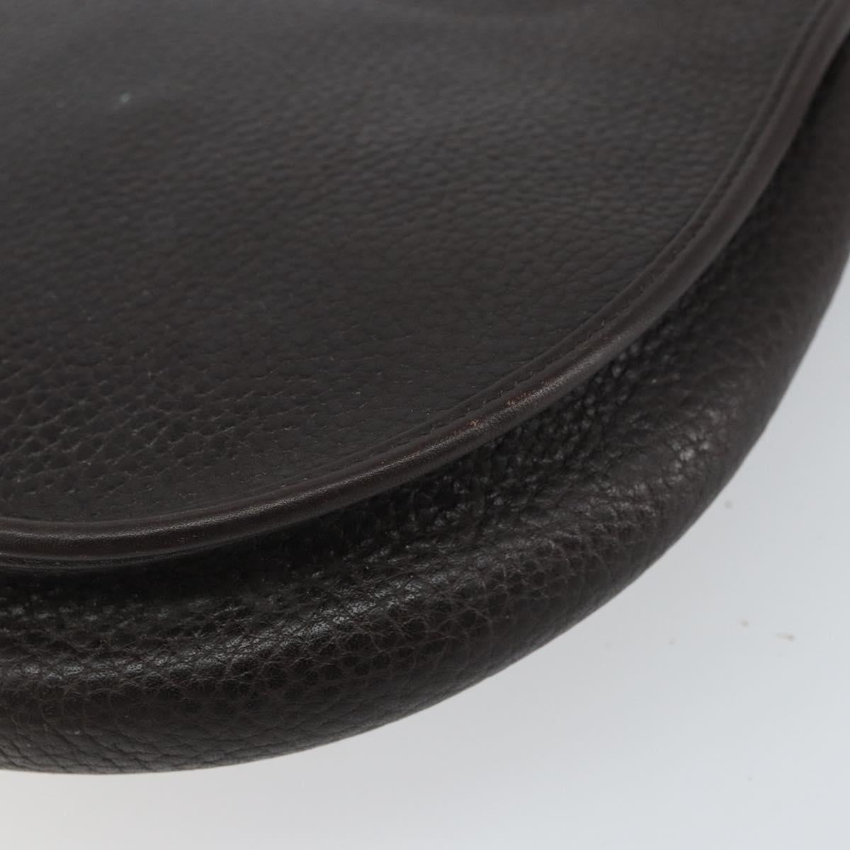 Christian Dior Shoulder Bag Leather Brown Gold Auth gh1469