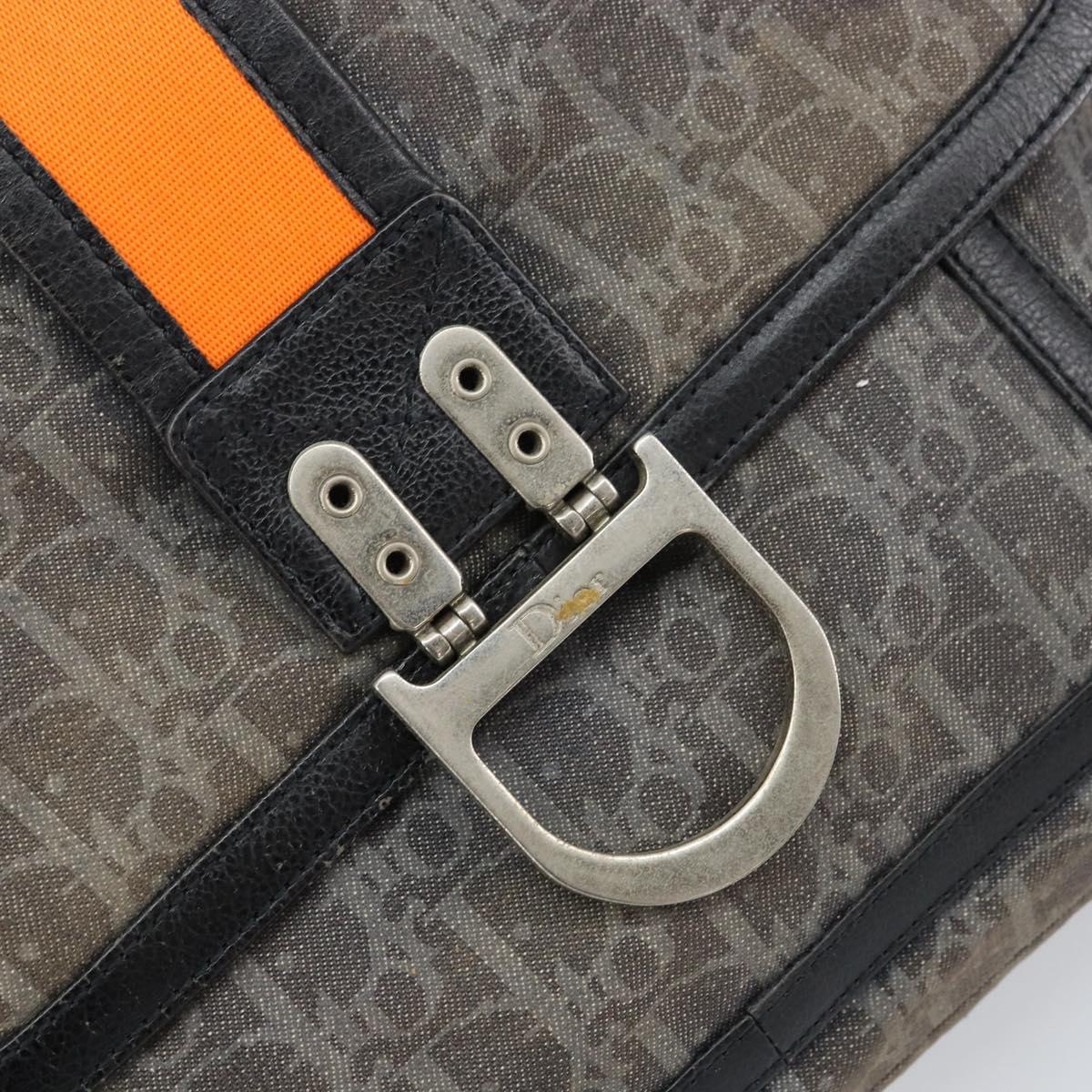 Christian Dior Trotter Canvas Shoulder Bag Navy Silver Auth gh1474