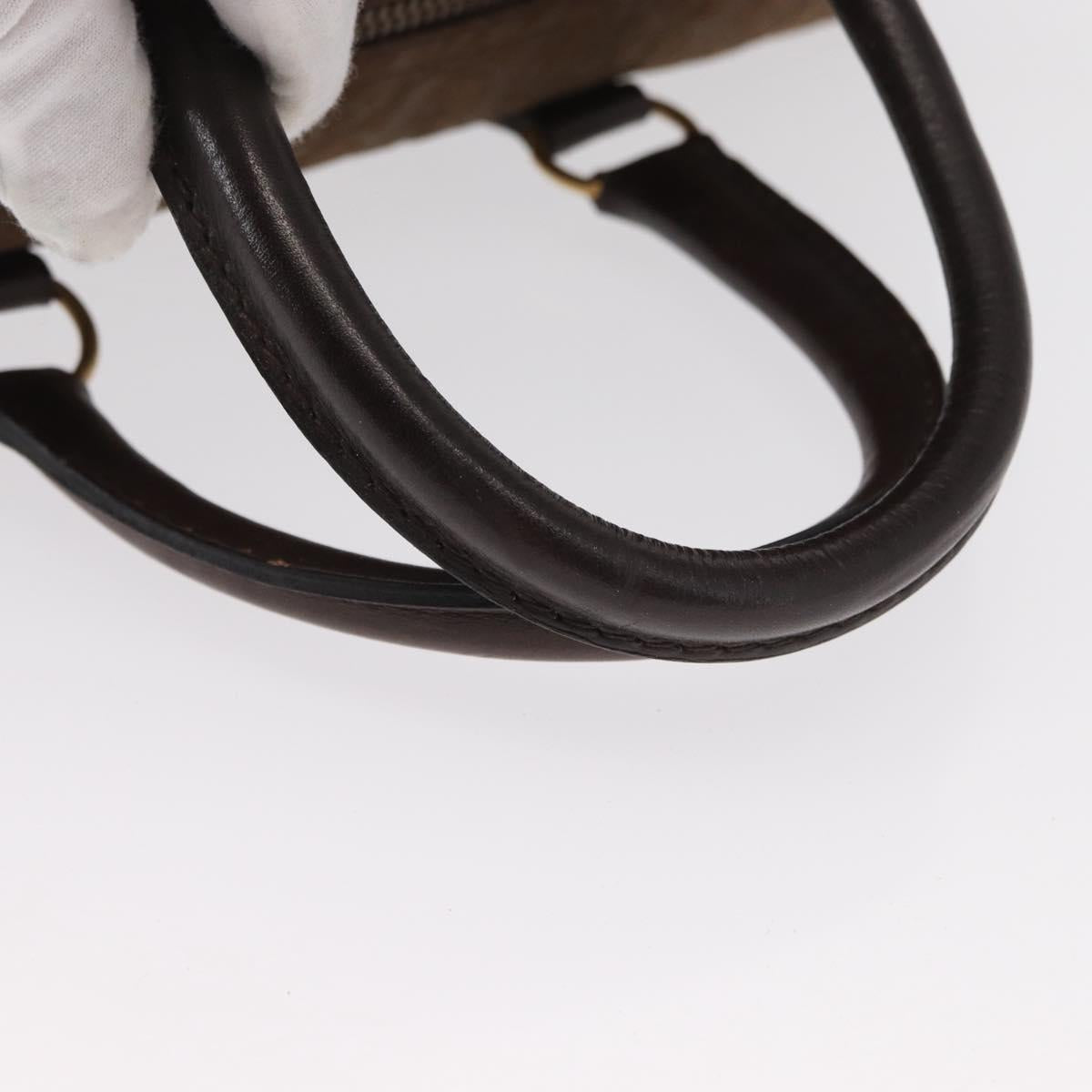 Christian Dior Trotter Canvas Boston Bag Brown Gold Auth gh1476
