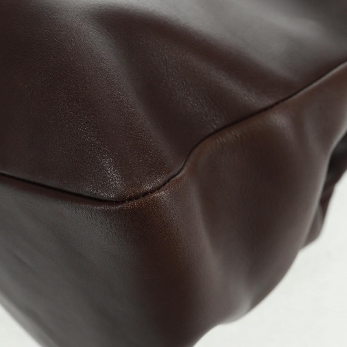 Salvatore Ferragamo Tote Bag Leather Brown Gold Auth gh1479