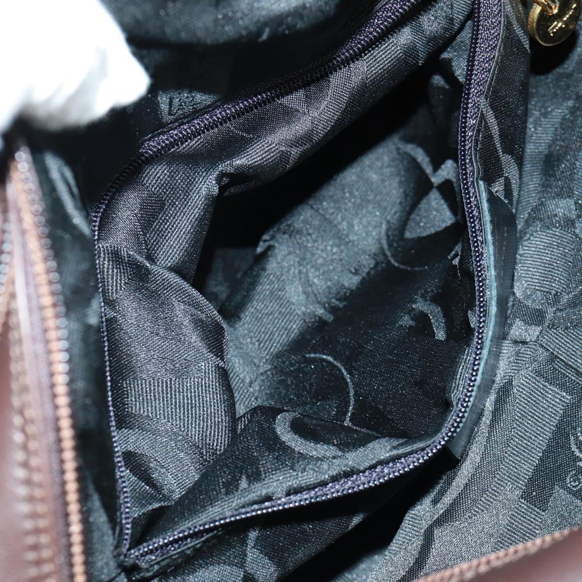 Salvatore Ferragamo Tote Bag Leather Brown Gold Auth gh1479