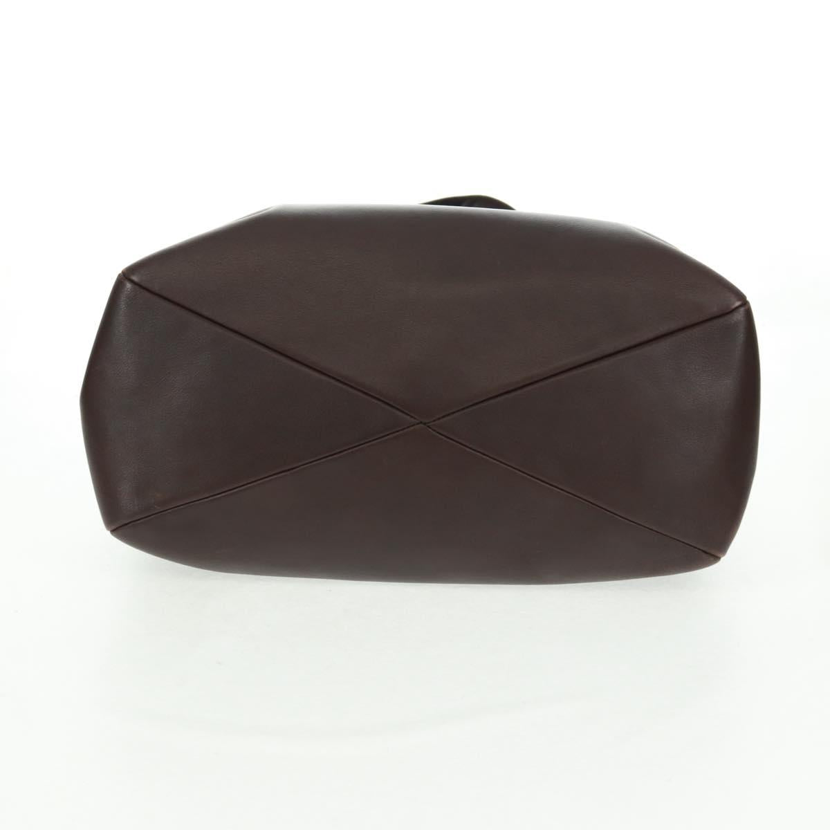 Salvatore Ferragamo Tote Bag Leather Brown Gold Auth gh1479