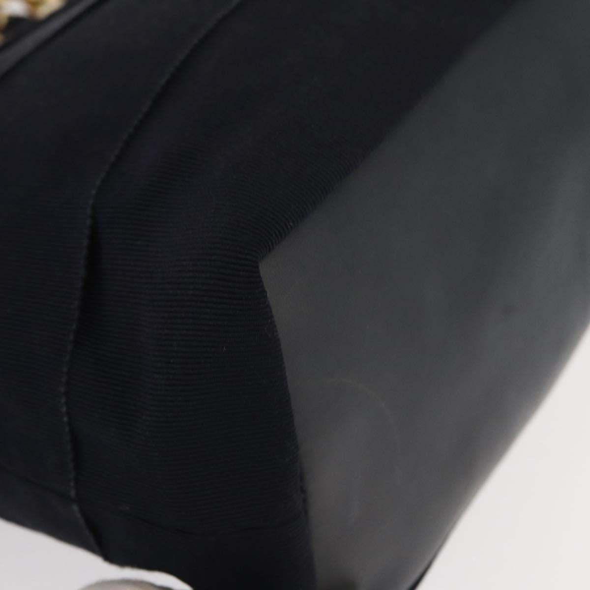 Salvatore Ferragamo Vala Hand Bag Canvas Navy Gold Auth gh1482