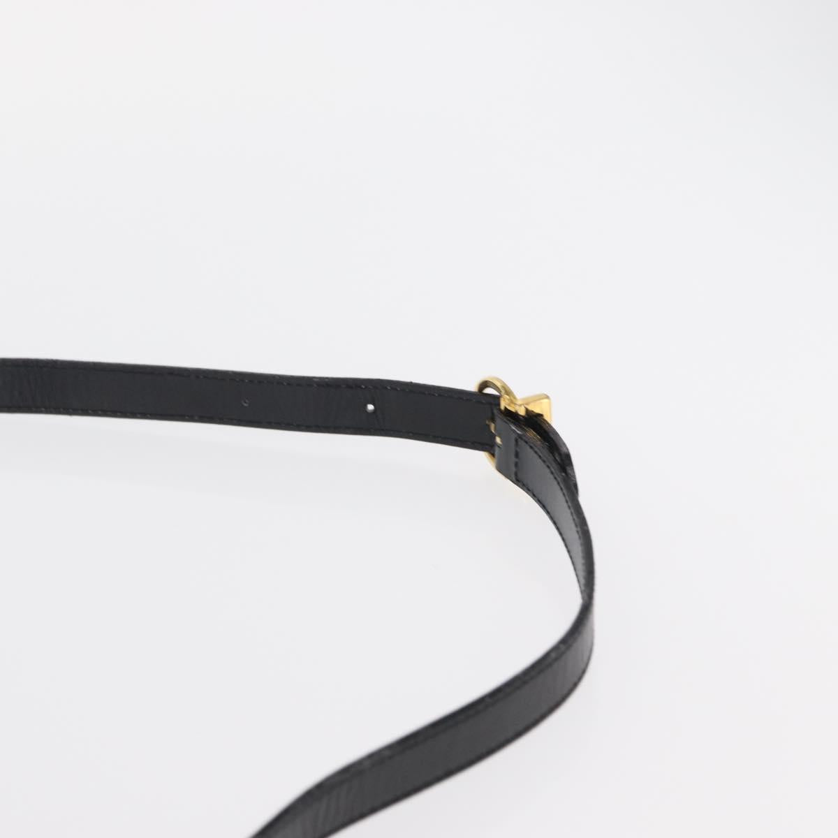 Salvatore Ferragamo Gancini Hand Bag Leather 2way Black Gold Auth gh1484