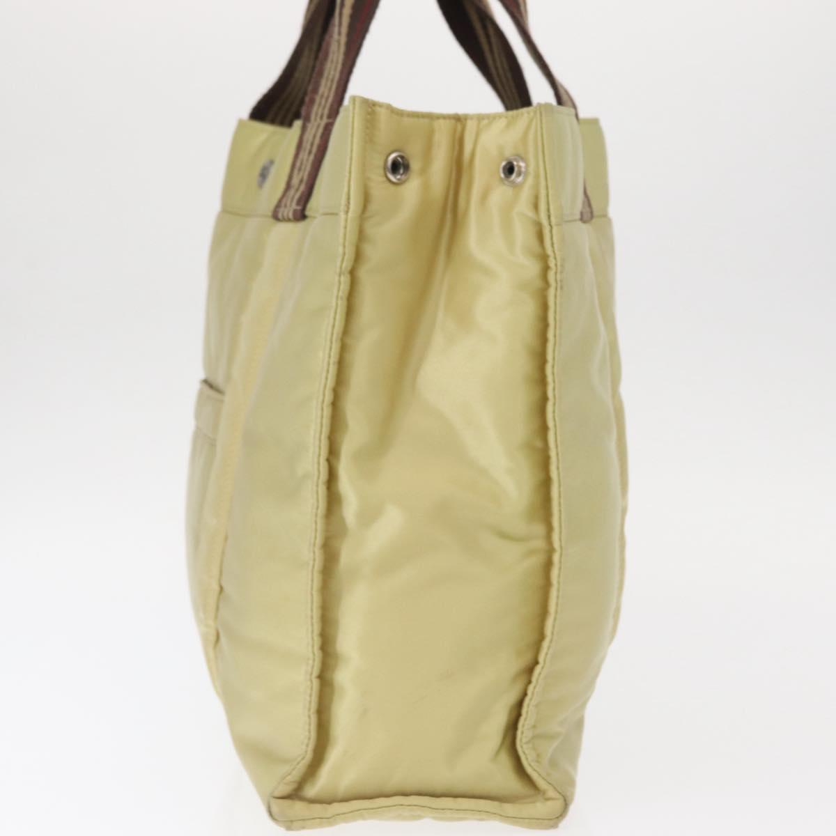 BURBERRY Blue Label Tote Bag Nylon Silver Beige Auth gh1498