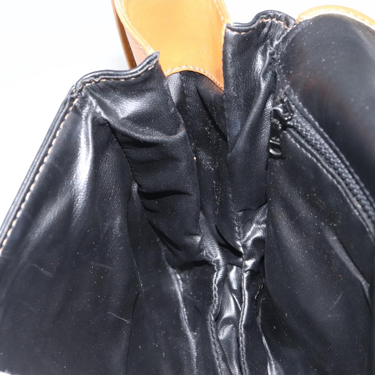 CELINE Shoulder Bag Leather Black Gold Auth gh1499