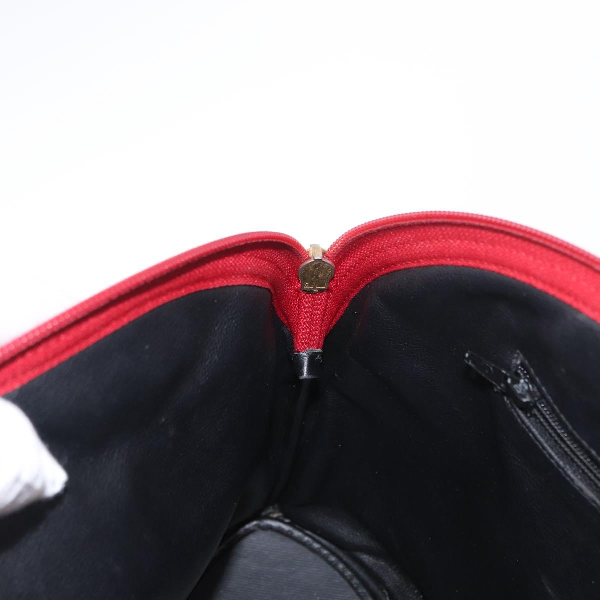 SAINT LAURENT Shoulder Bag Leather Red Gold Auth gh1500