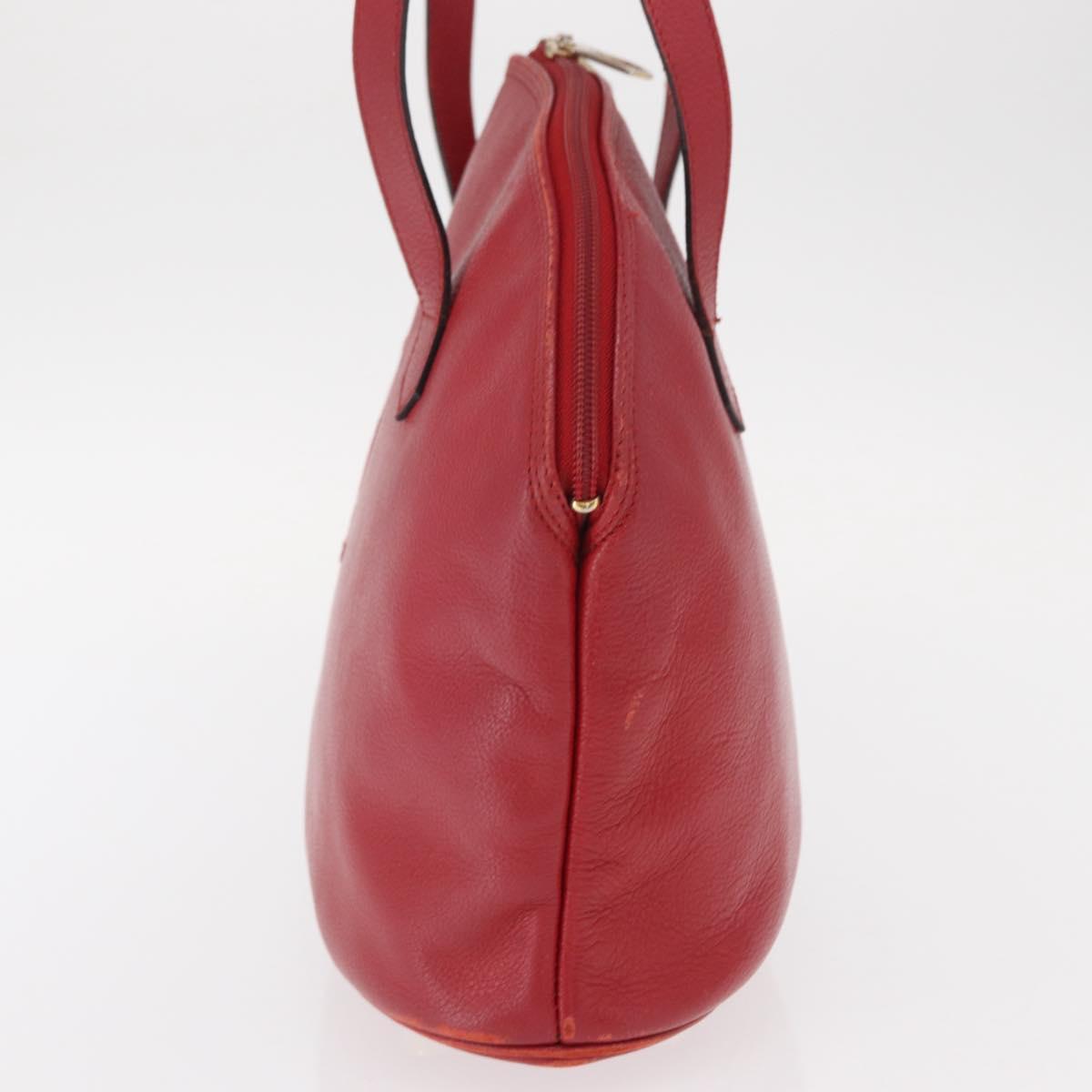 SAINT LAURENT Shoulder Bag Leather Red Gold Auth gh1500