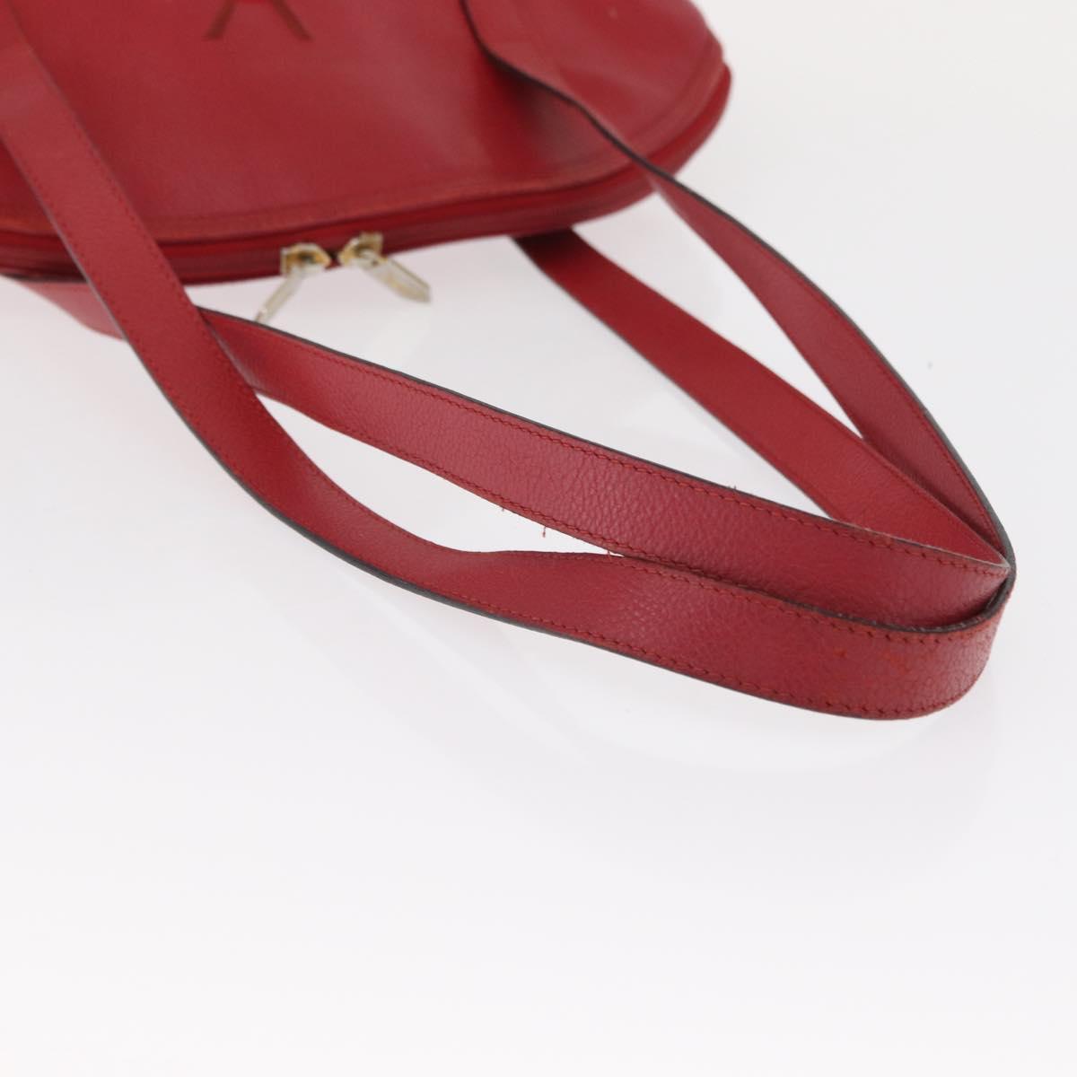 SAINT LAURENT Shoulder Bag Leather Red Gold Auth gh1500