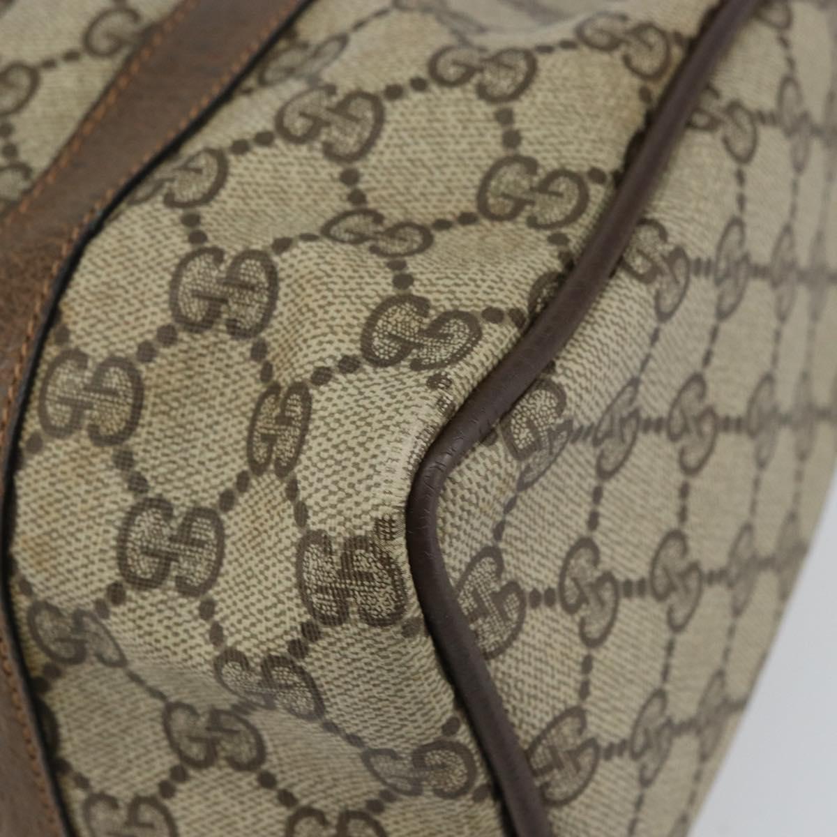GUCCI GG Supreme Web Sherry Line Boston Bag PVC Beige Gold 40 02 006 Auth gh1505
