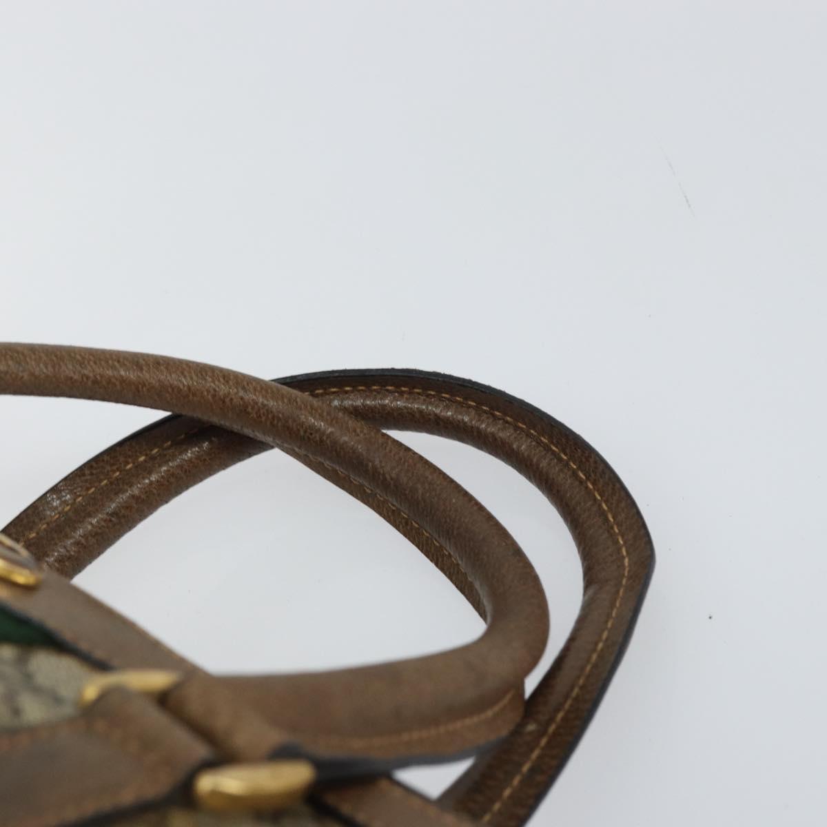 GUCCI GG Supreme Web Sherry Line Boston Bag PVC Beige Gold 40 02 006 Auth gh1505