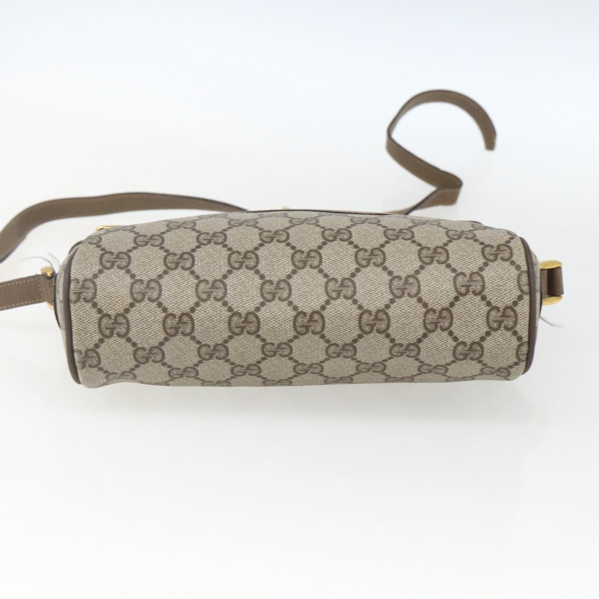 GUCCI GG Supreme Web Sherry Line Bag PVC Beige Gold 56 02 087 Auth gh1506