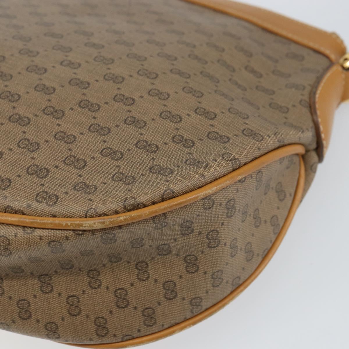 GUCCI Micro GG Supreme Shoulder Bag PVC Beige Gold 007 87 0096 Auth gh1507