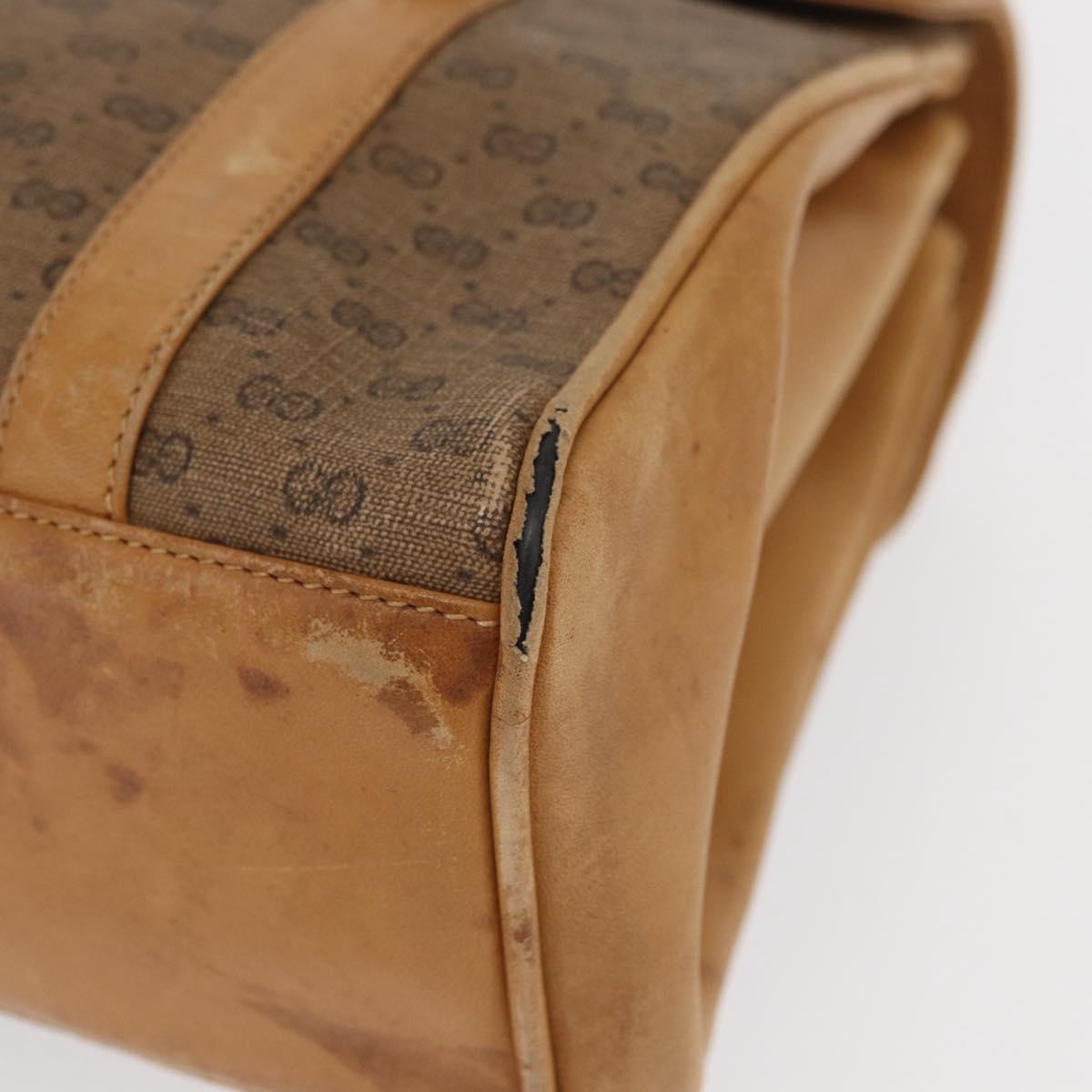 GUCCI Micro GG Supreme Hand Bag PVC Beige Gold 000 46 4857 Auth gh1508
