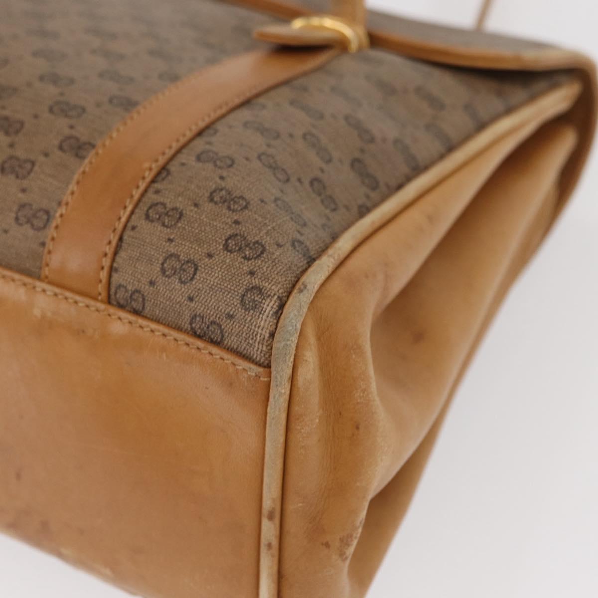 GUCCI Micro GG Supreme Hand Bag PVC Beige Gold 000 46 4857 Auth gh1508