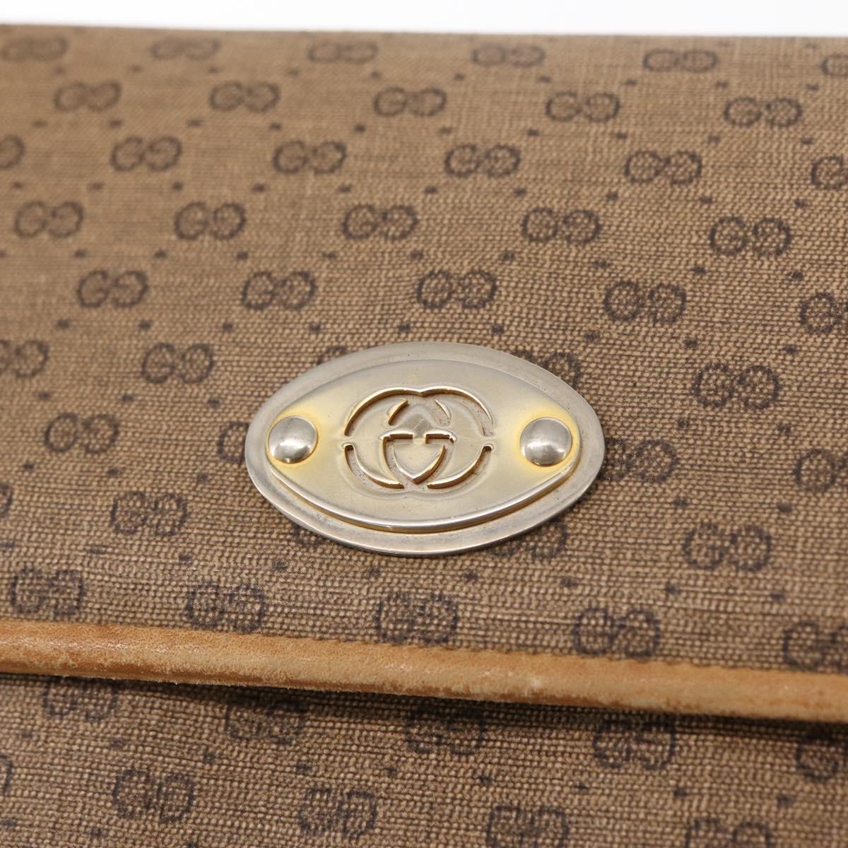 GUCCI Micro GG Supreme Hand Bag PVC Beige Gold 000 46 4857 Auth gh1508
