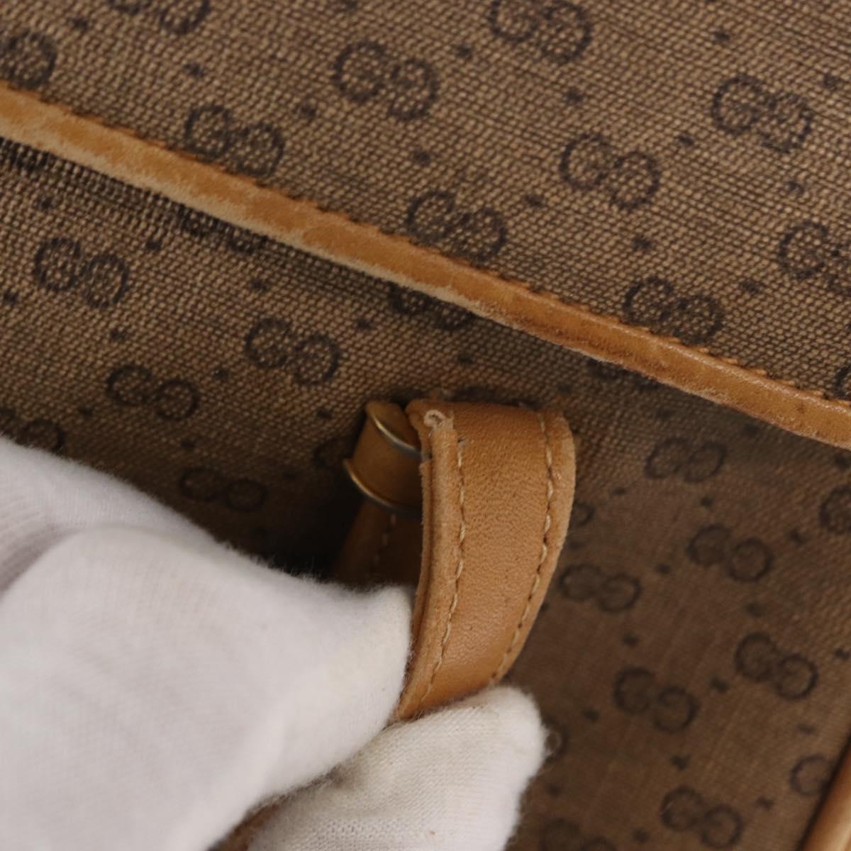 GUCCI Micro GG Supreme Hand Bag PVC Beige Gold 000 46 4857 Auth gh1508