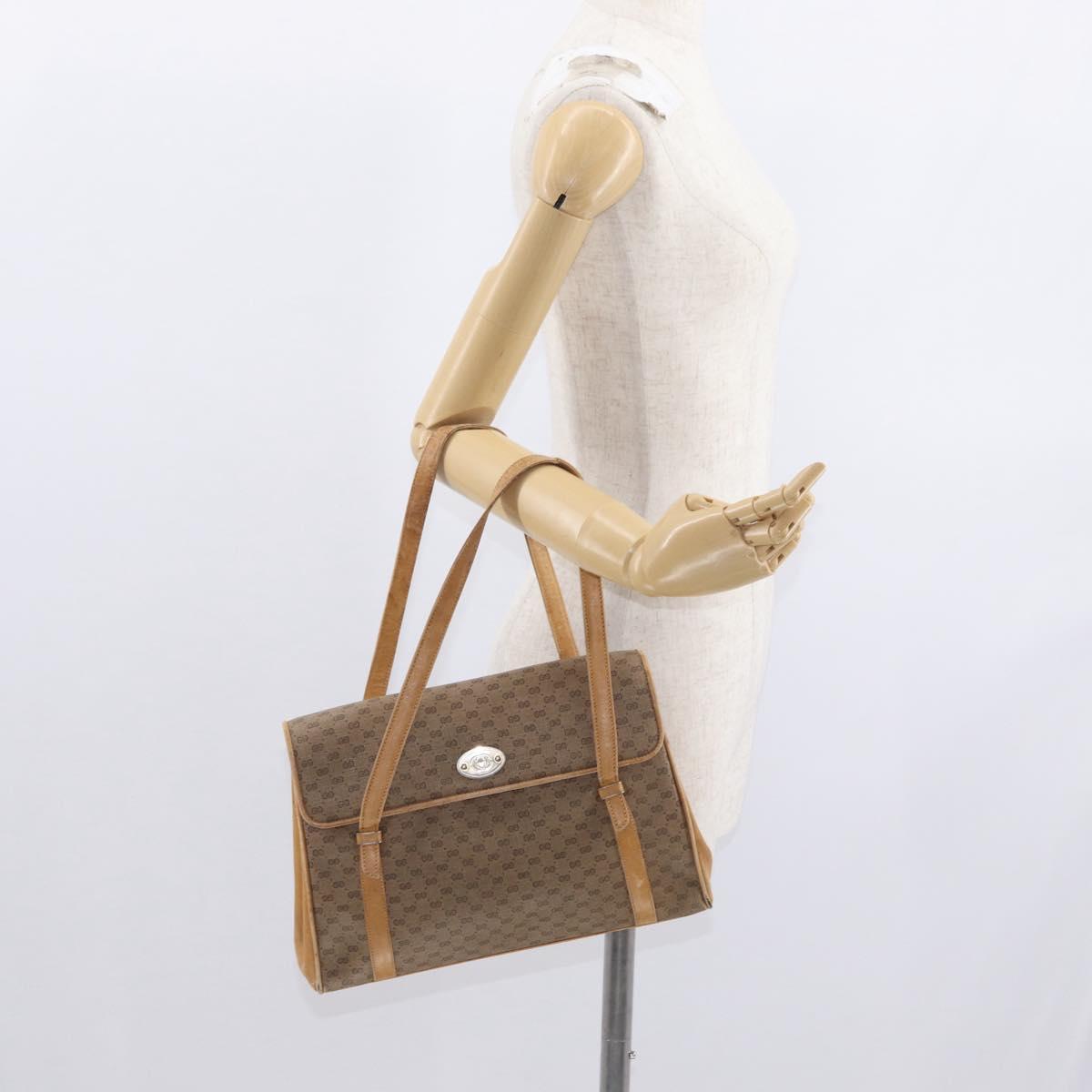 GUCCI Micro GG Supreme Hand Bag PVC Beige Gold 000 46 4857 Auth gh1508