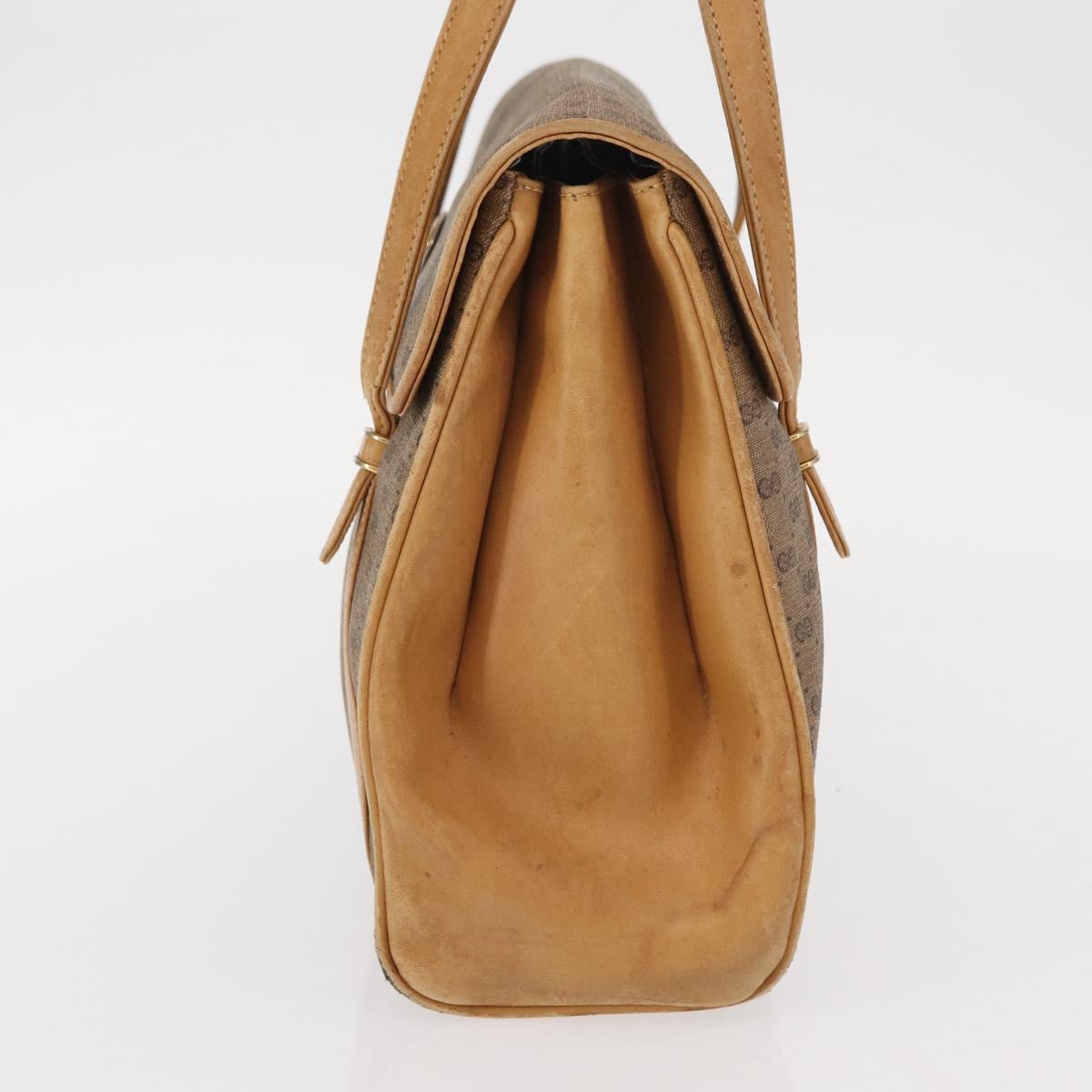 GUCCI Micro GG Supreme Hand Bag PVC Beige Gold 000 46 4857 Auth gh1508