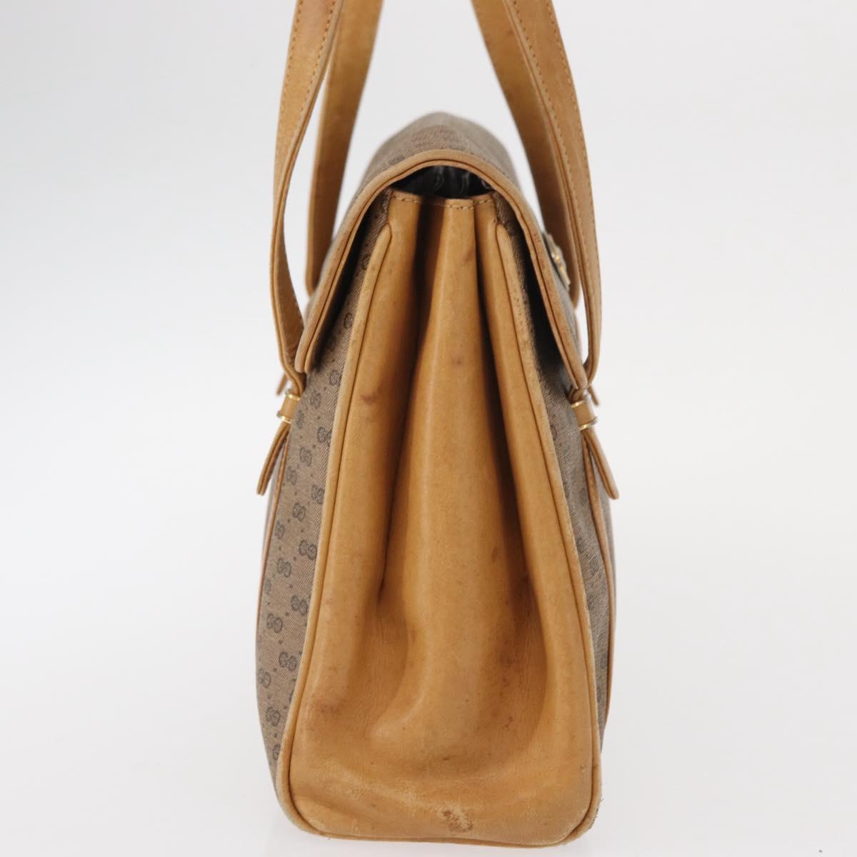 GUCCI Micro GG Supreme Hand Bag PVC Beige Gold 000 46 4857 Auth gh1508