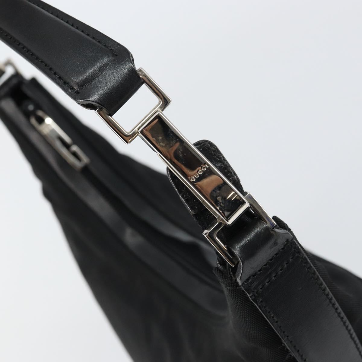 GUCCI Shoulder Bag Nylon Black Silver 000 0602 3754 Auth gh1511
