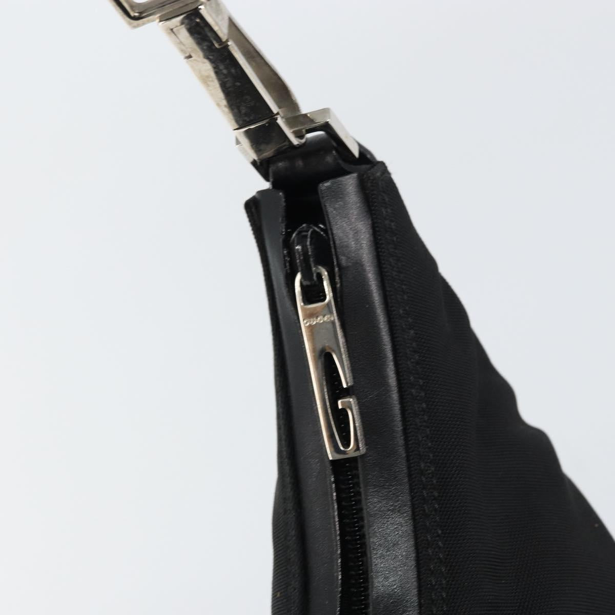 GUCCI Shoulder Bag Nylon Black Silver 000 0602 3754 Auth gh1511