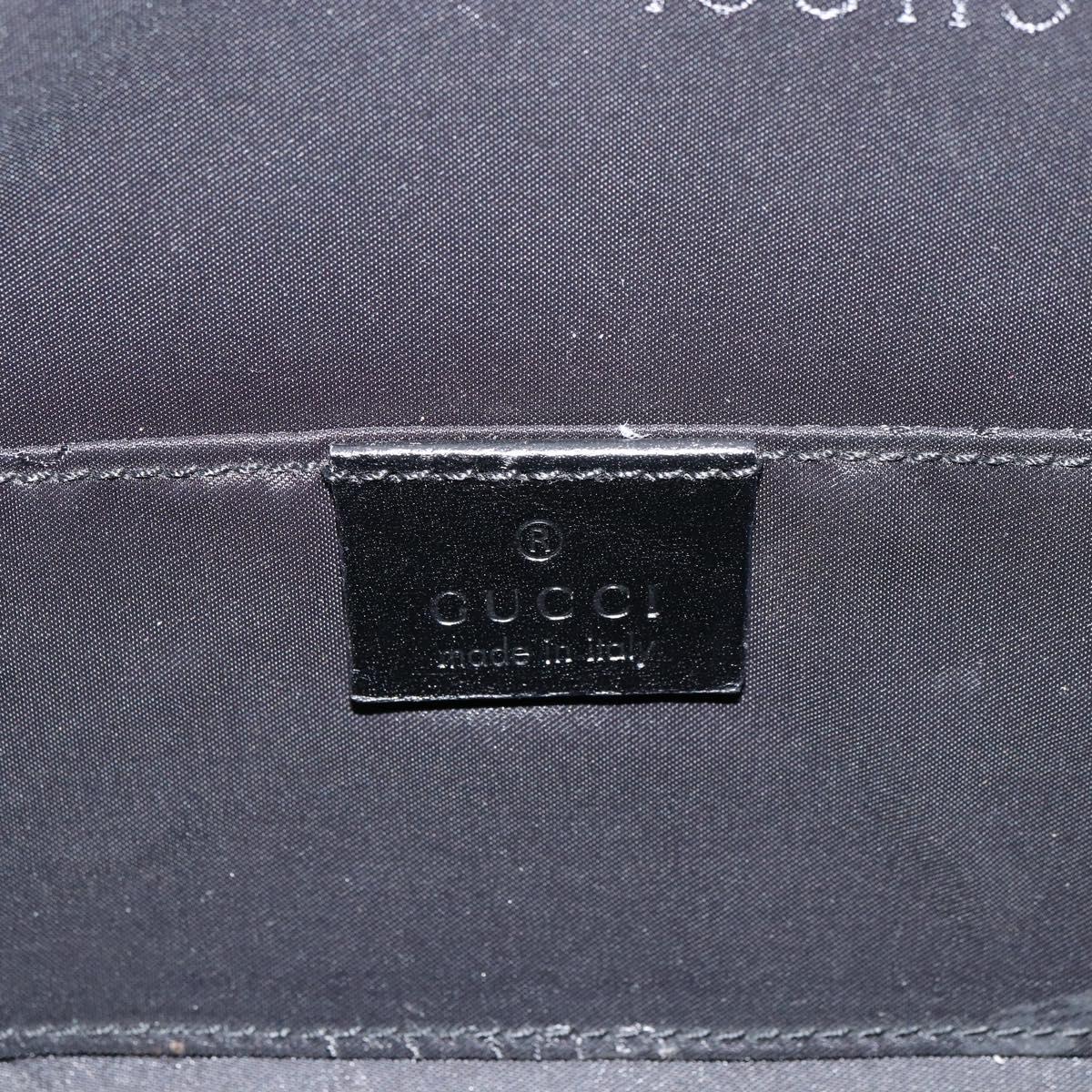 GUCCI Shoulder Bag Nylon Black Silver 000 0602 3754 Auth gh1511