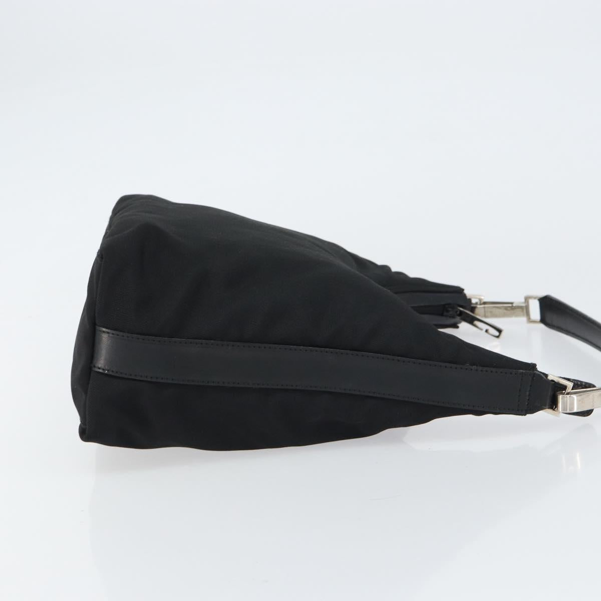 GUCCI Shoulder Bag Nylon Black Silver 000 0602 3754 Auth gh1511