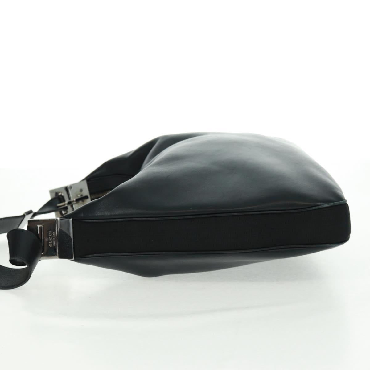 GUCCI Shoulder Bag Leather Black Silver 001 3341 3444 Auth gh1514