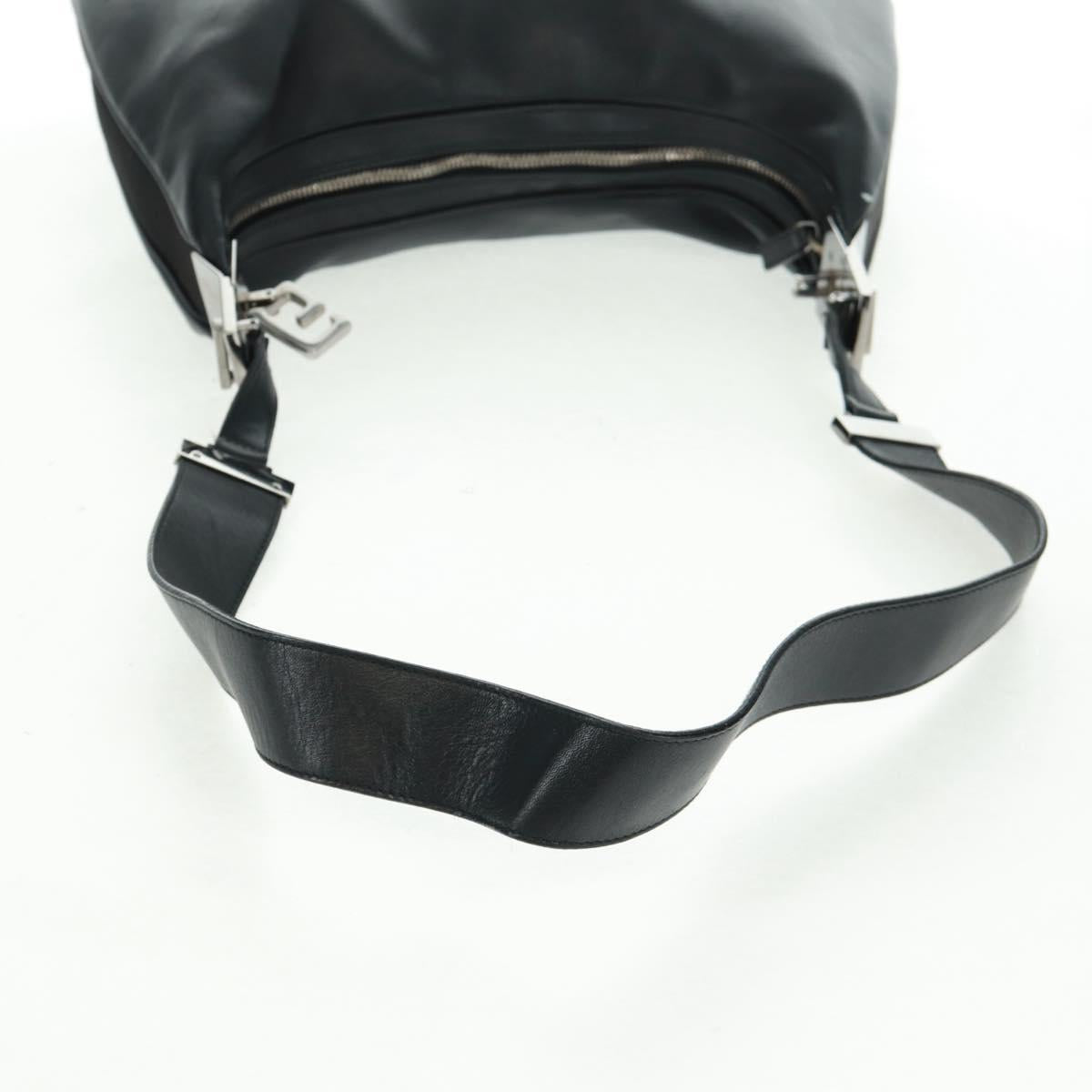 GUCCI Shoulder Bag Leather Black Silver 001 3341 3444 Auth gh1514