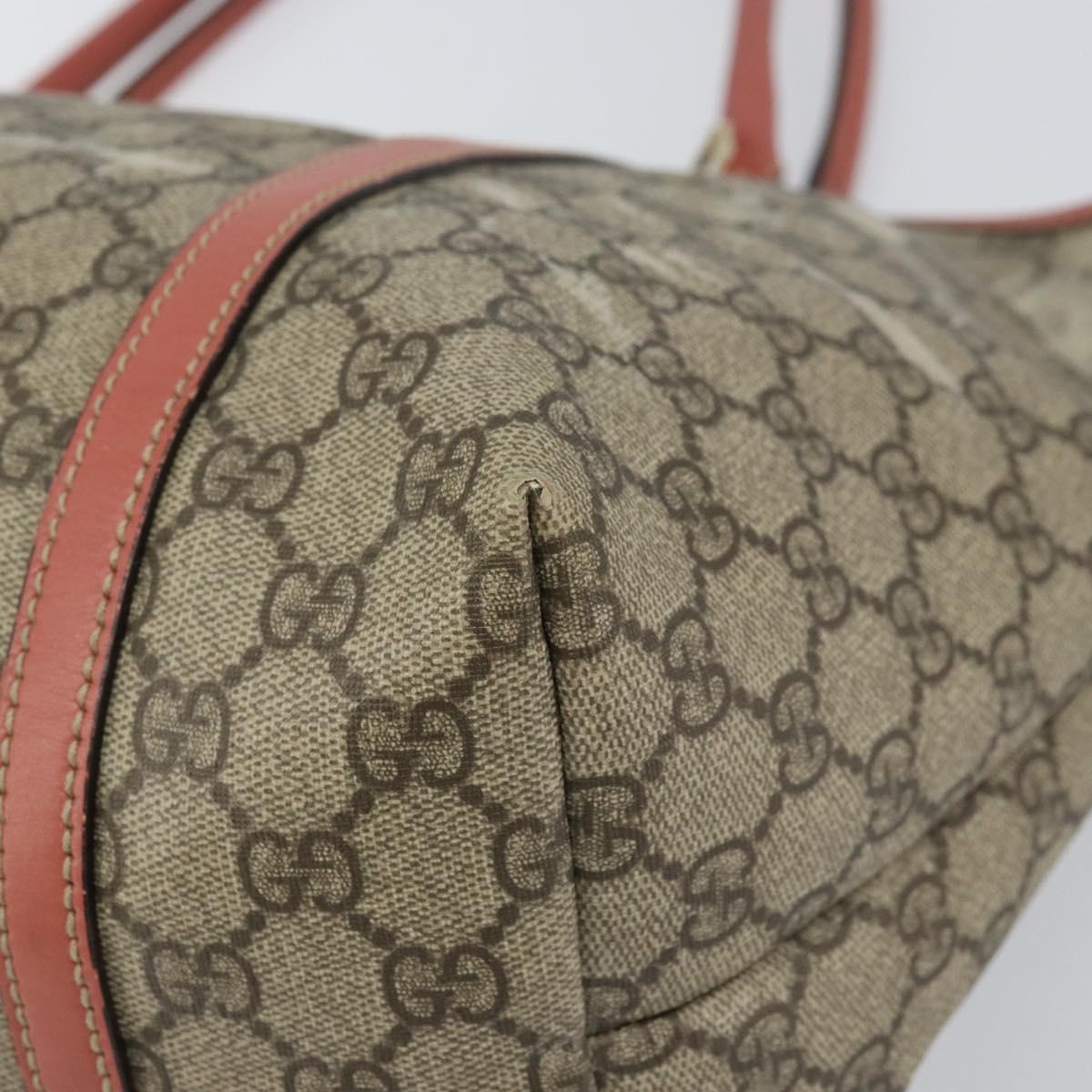 GUCCI GG Supreme Tote Bag PVC Beige Gold 197953 Auth gh1517