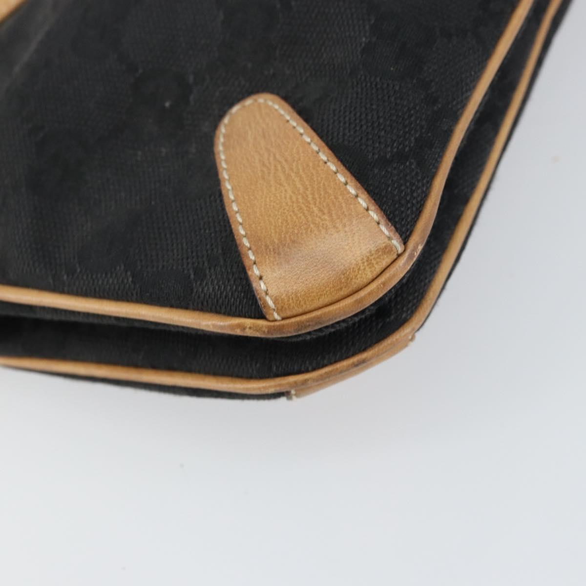 GUCCI GG Canvas Tote Bag Black Gold 114913 Auth gh1523