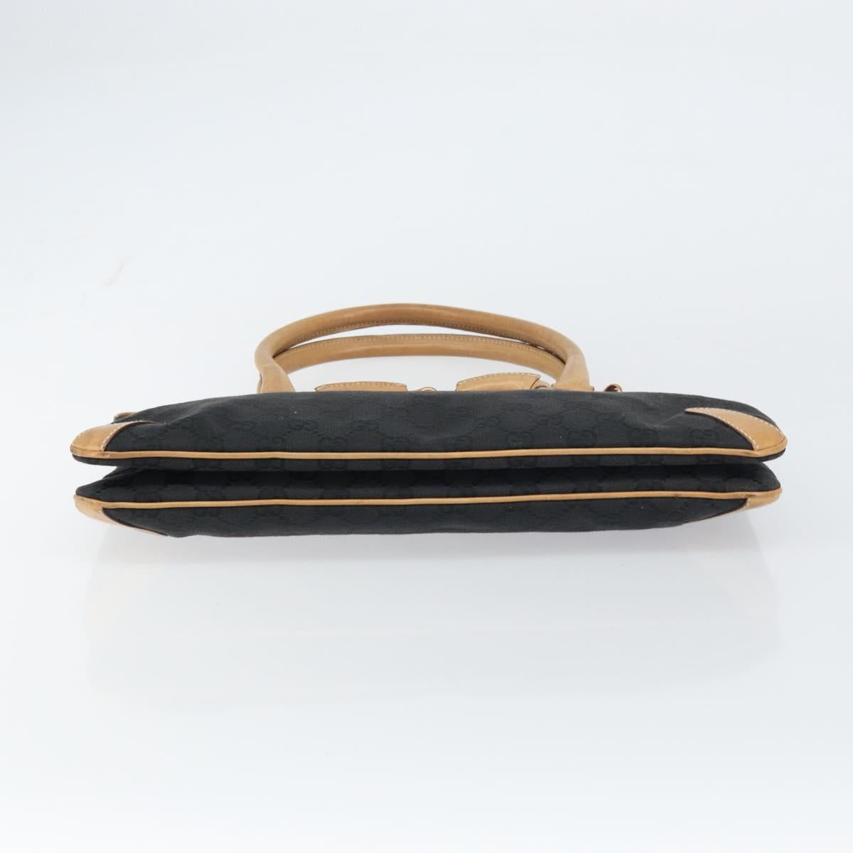 GUCCI GG Canvas Tote Bag Black Gold 114913 Auth gh1523