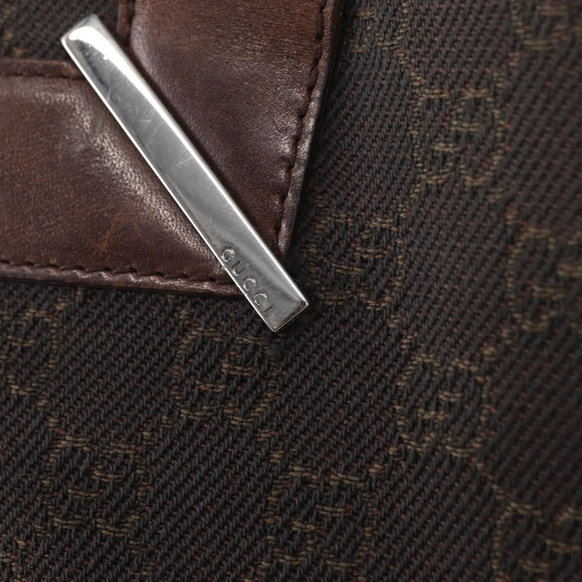 GUCCI GG Canvas Tote Bag Brown Silver 73983 Auth gh1524