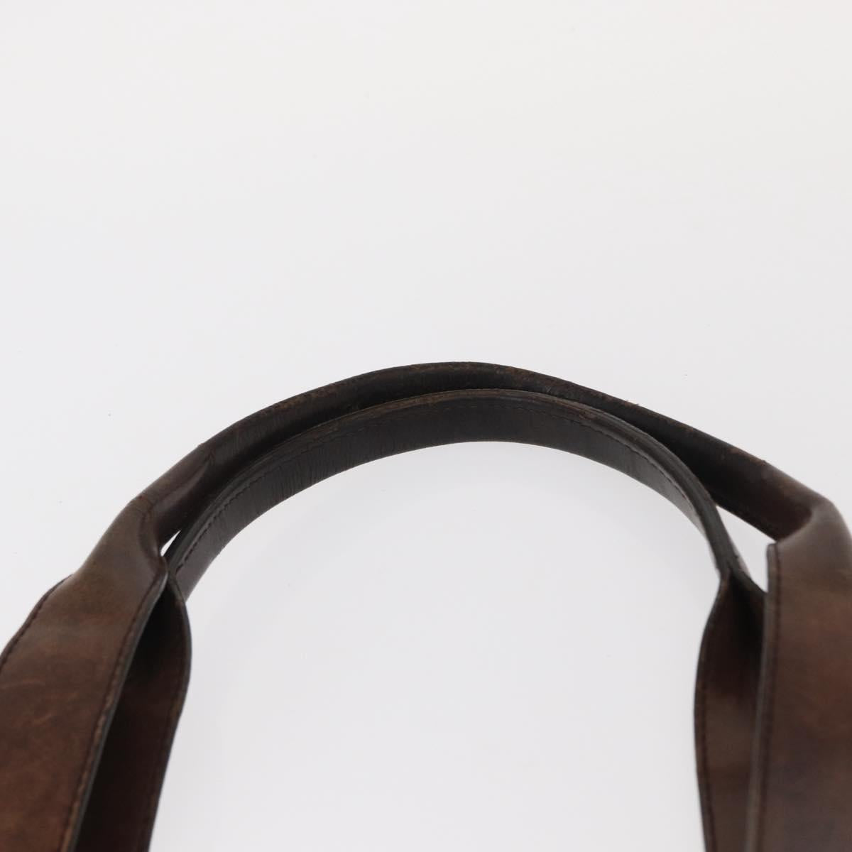 GUCCI GG Canvas Tote Bag Brown Silver 73983 Auth gh1524
