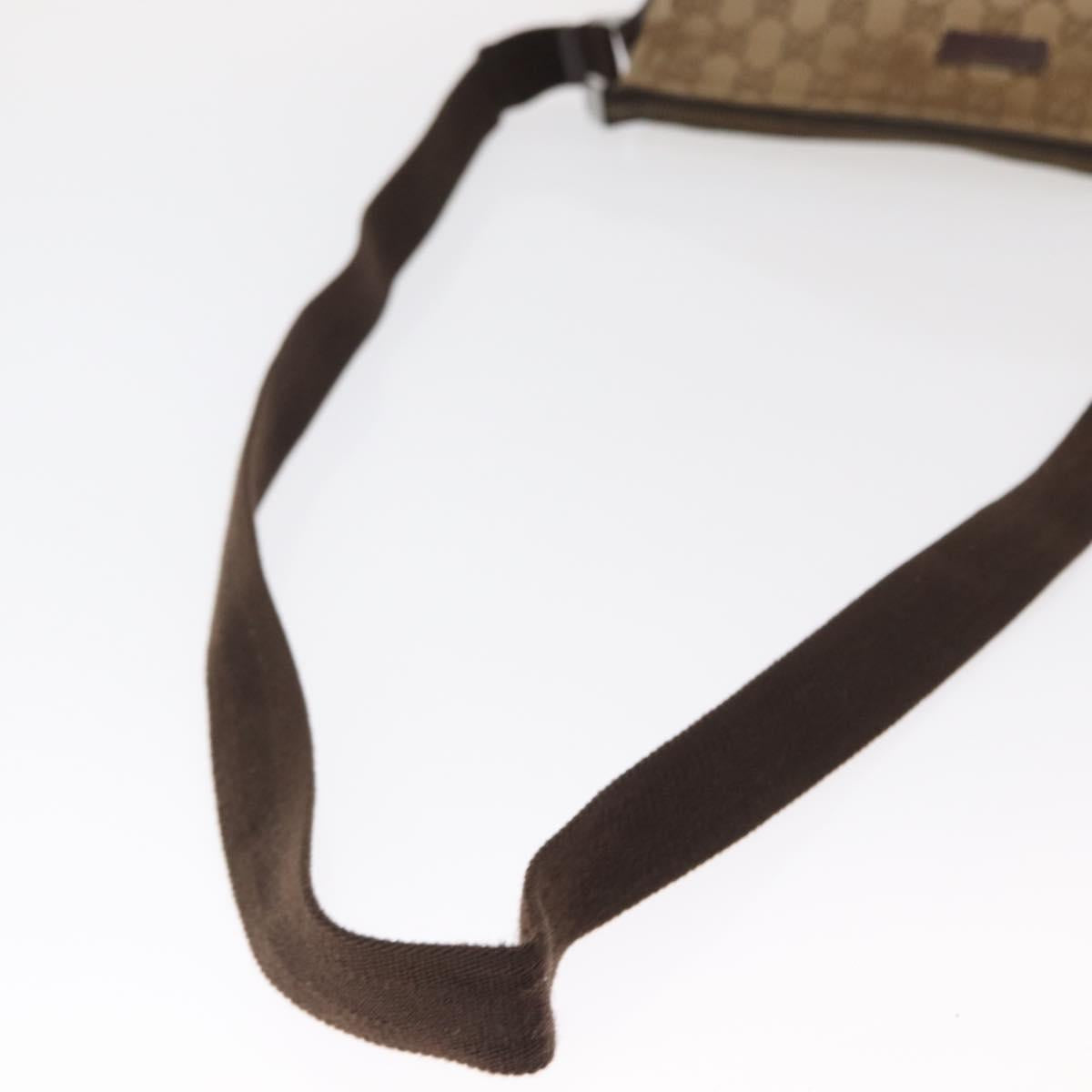 GUCCI GG Canvas Shoulder Bag Beige Silver 114273 Auth gh1525