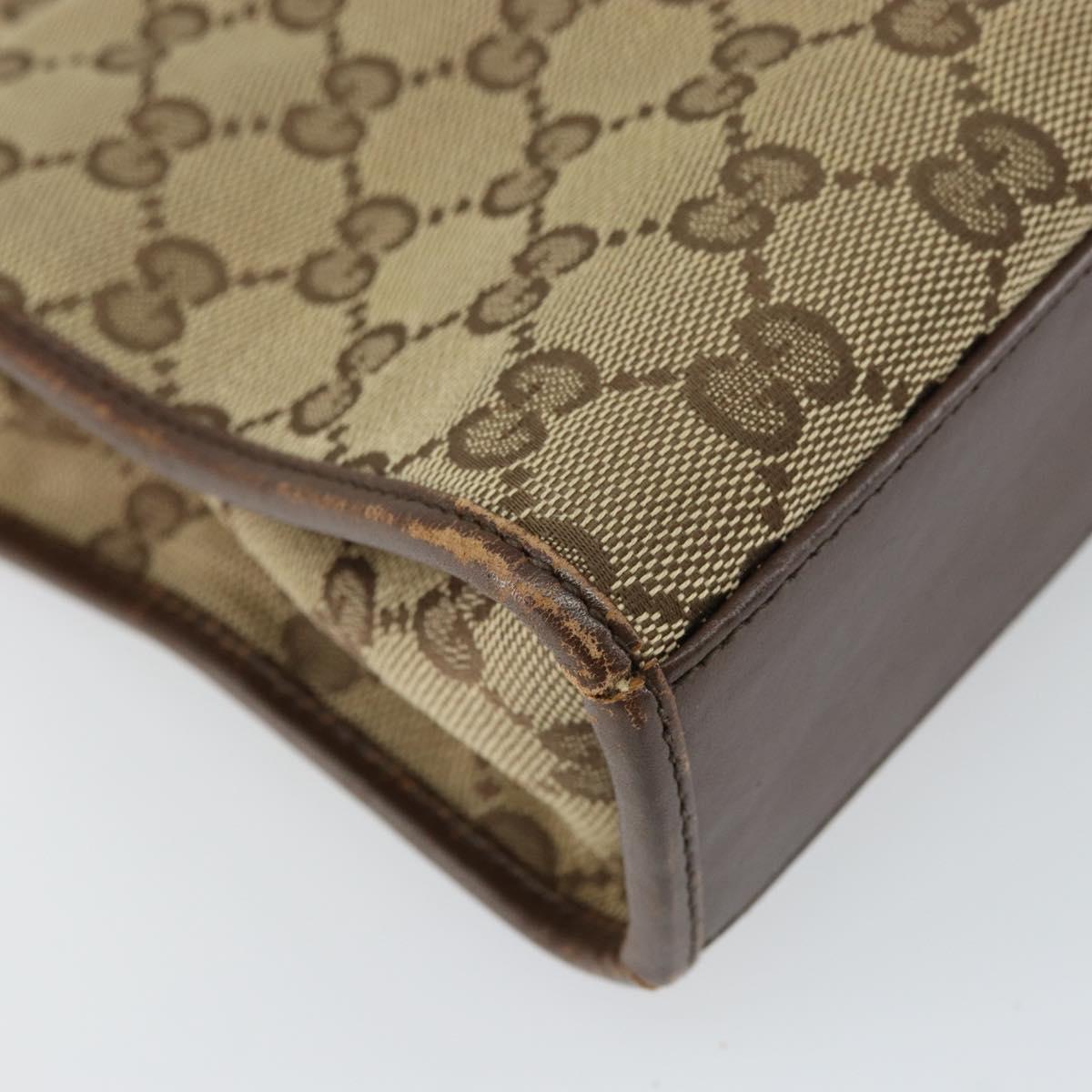 GUCCI GG Canvas Jackie Shoulder Bag Beige Silver 002 1065 3444 Auth gh1526
