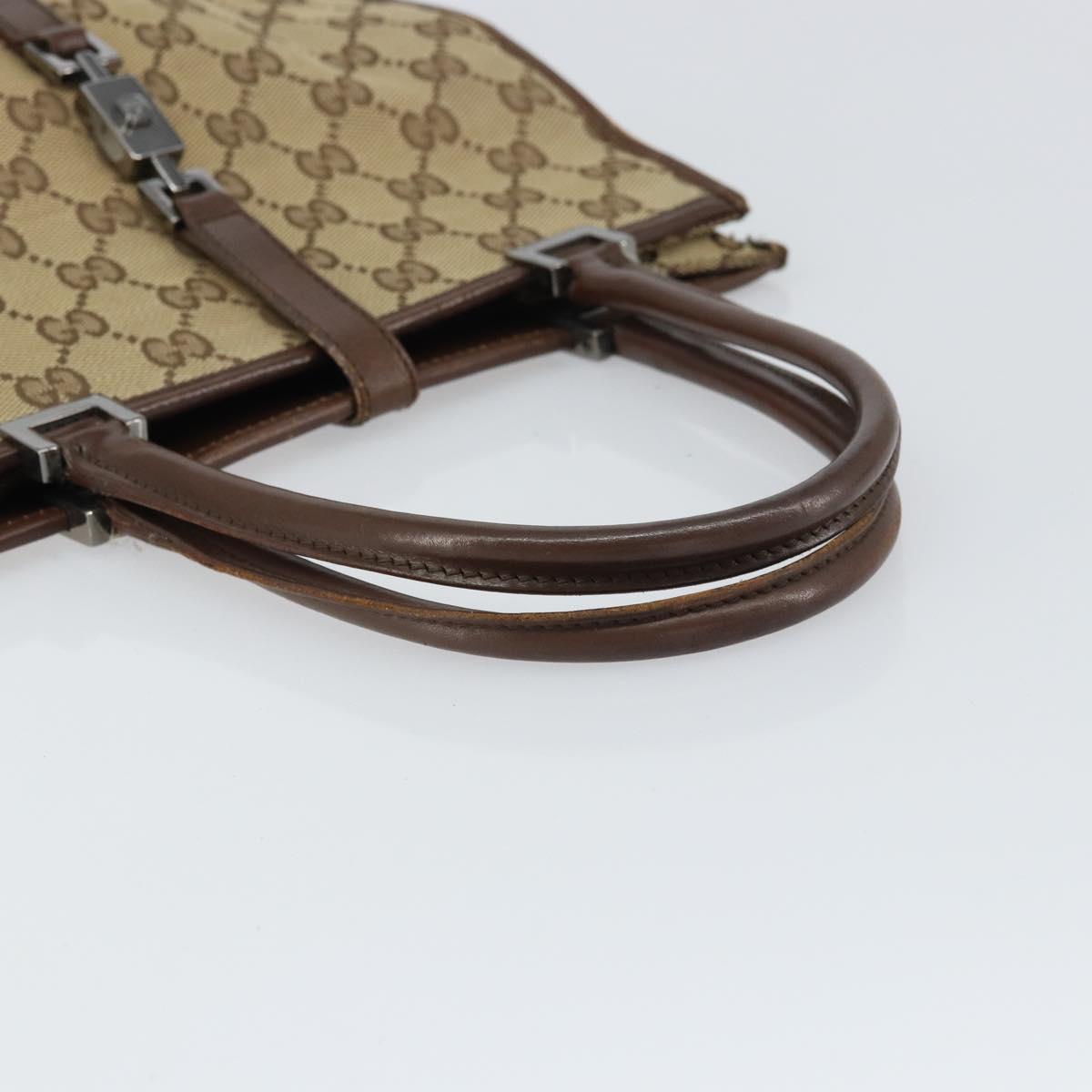 GUCCI GG Canvas Jackie Shoulder Bag Beige Silver 002 1065 3444 Auth gh1526