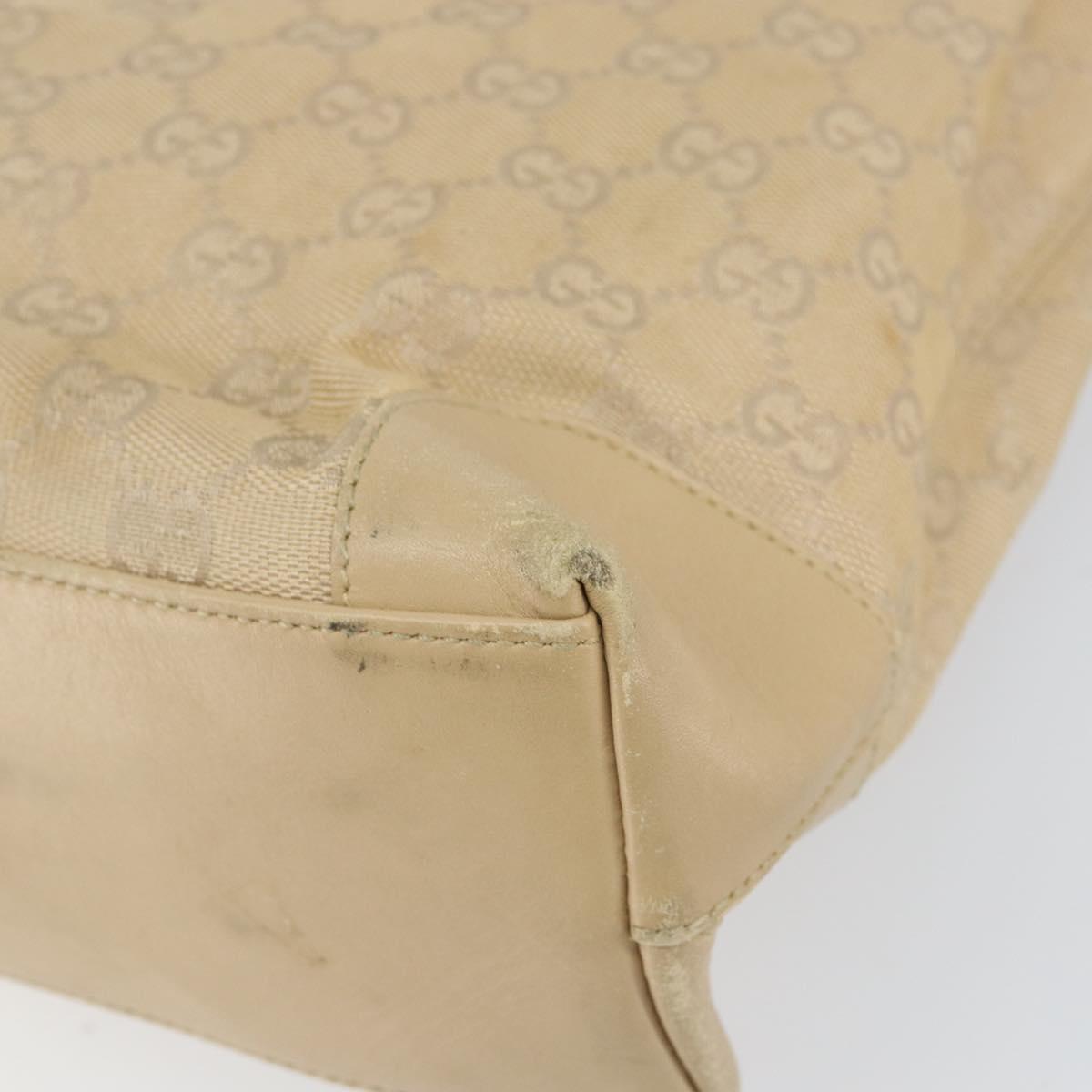 GUCCI GG Canvas Tote Bag Beige Gold 33890 Auth gh1529