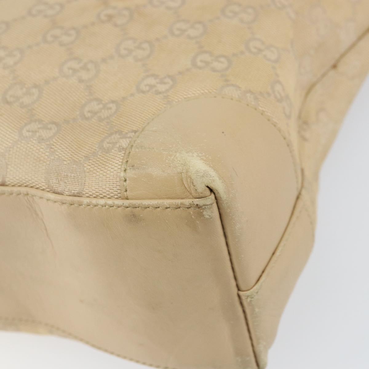 GUCCI GG Canvas Tote Bag Beige Gold 33890 Auth gh1529