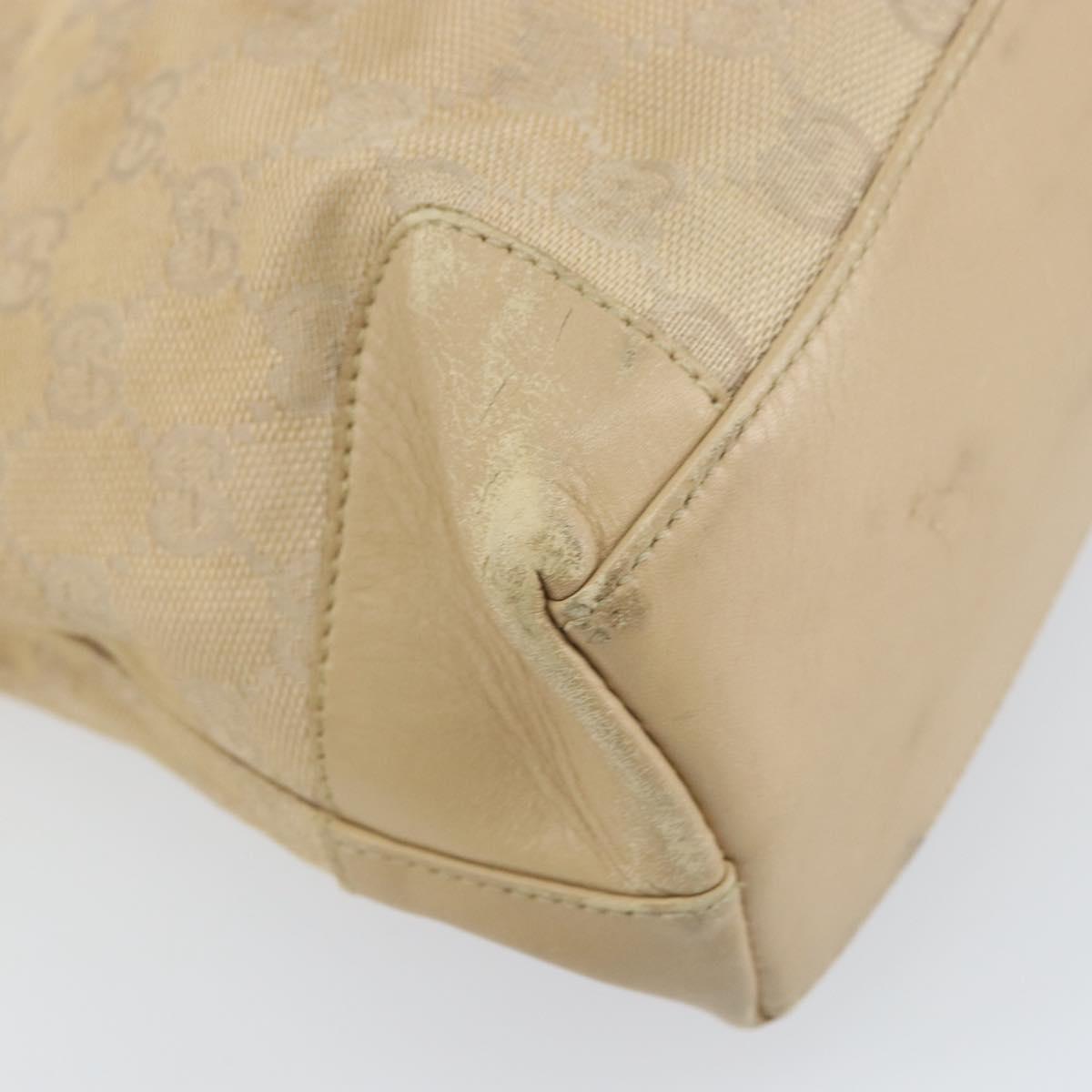 GUCCI GG Canvas Tote Bag Beige Gold 33890 Auth gh1529