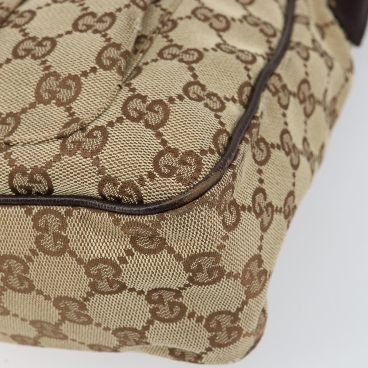 GUCCI GG Canvas Shoulder Bag Beige Silver 131211 Auth gh1532