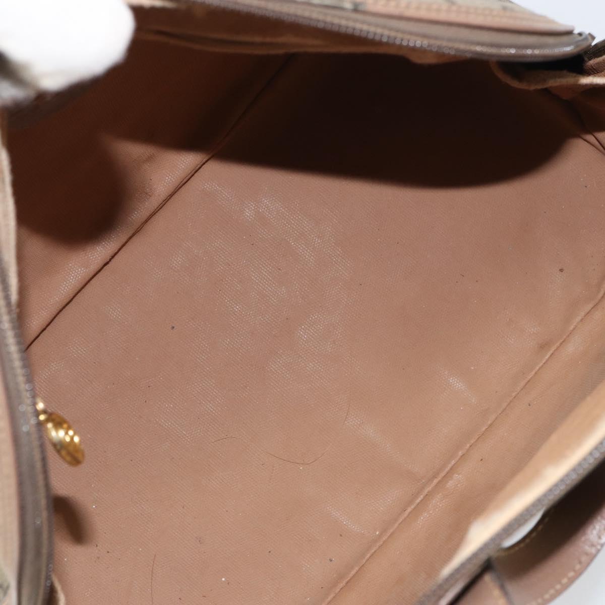 GUCCI GG Supreme Hand Bag PVC Beige Gold Auth gh1534