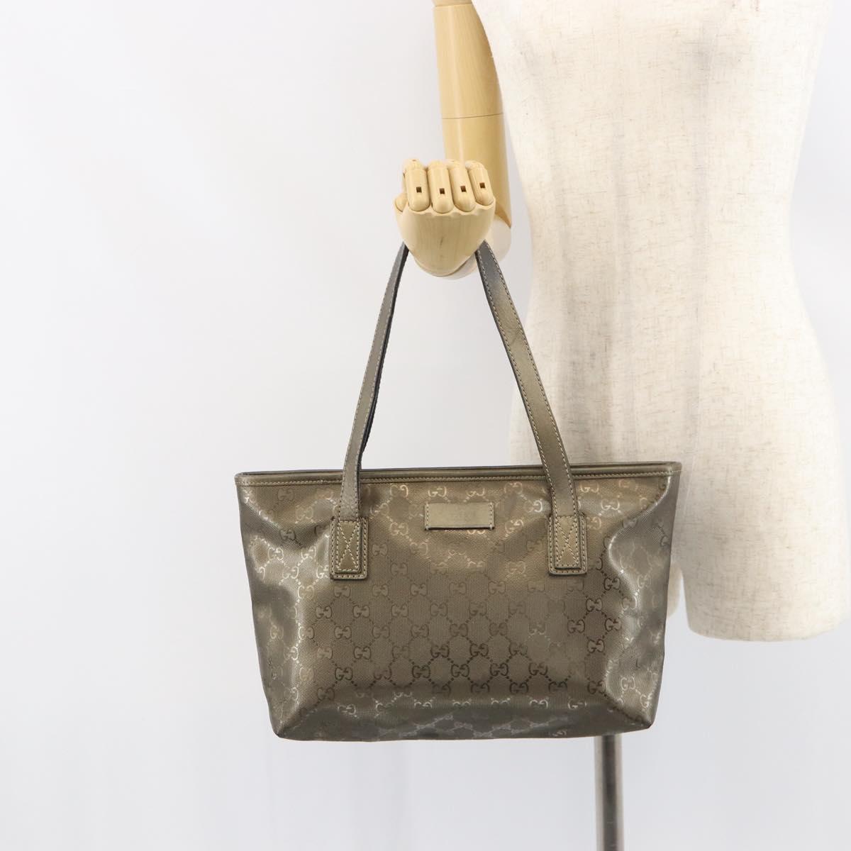 GUCCI GG Crystal Tote Bag Bronze Silver 211138 Auth gh1536