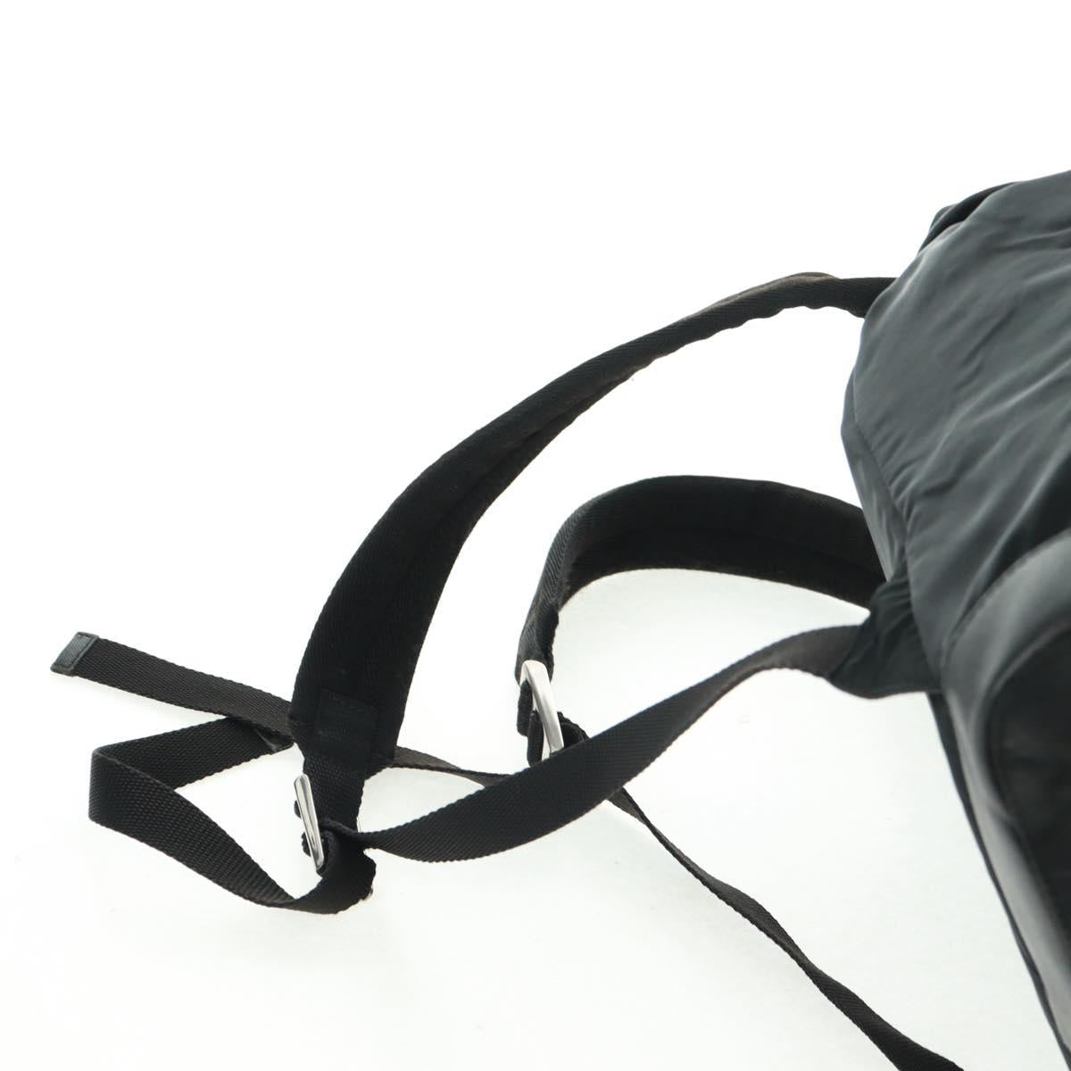 PRADA Backpack Nylon Black Silver Auth gh1538