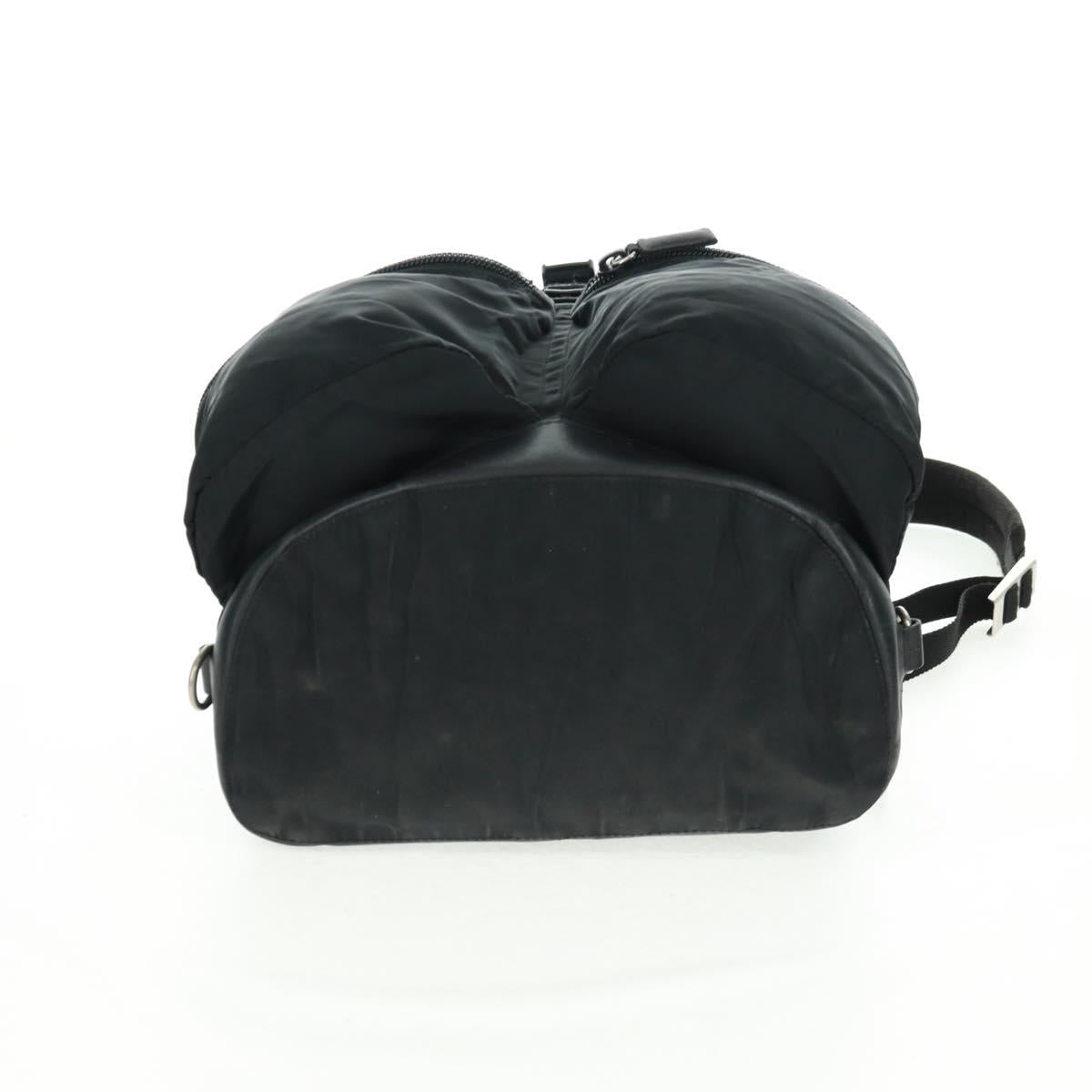 PRADA Backpack Nylon Black Silver Auth gh1538