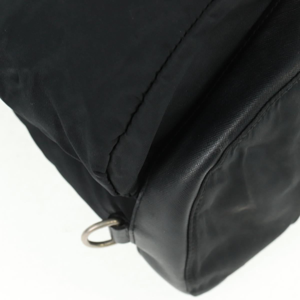 PRADA Backpack Nylon Black Silver Auth gh1538