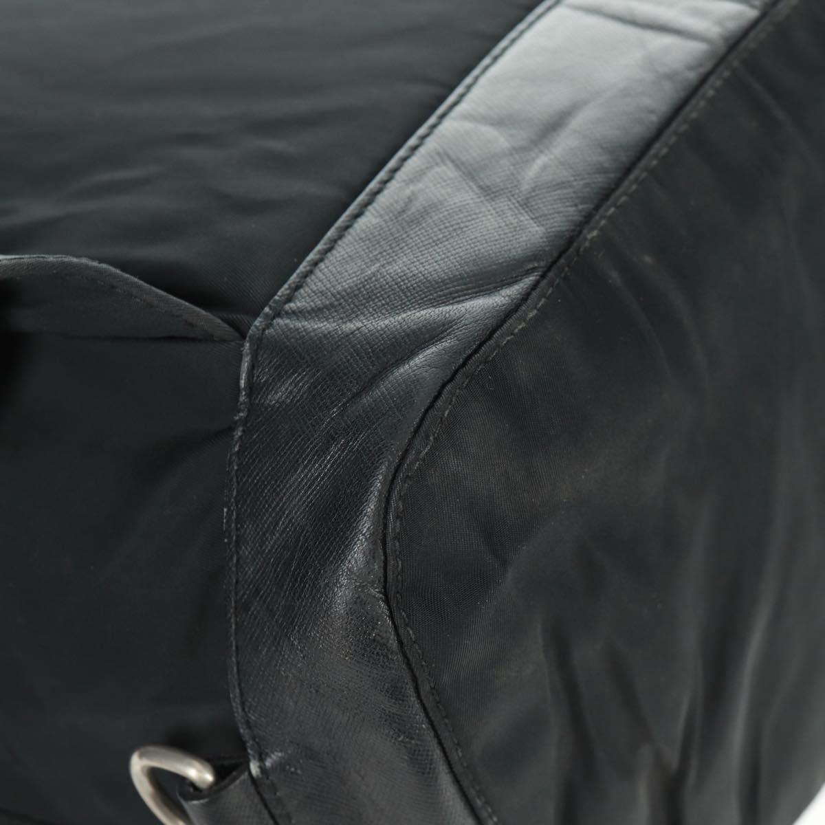 PRADA Backpack Nylon Black Silver Auth gh1538